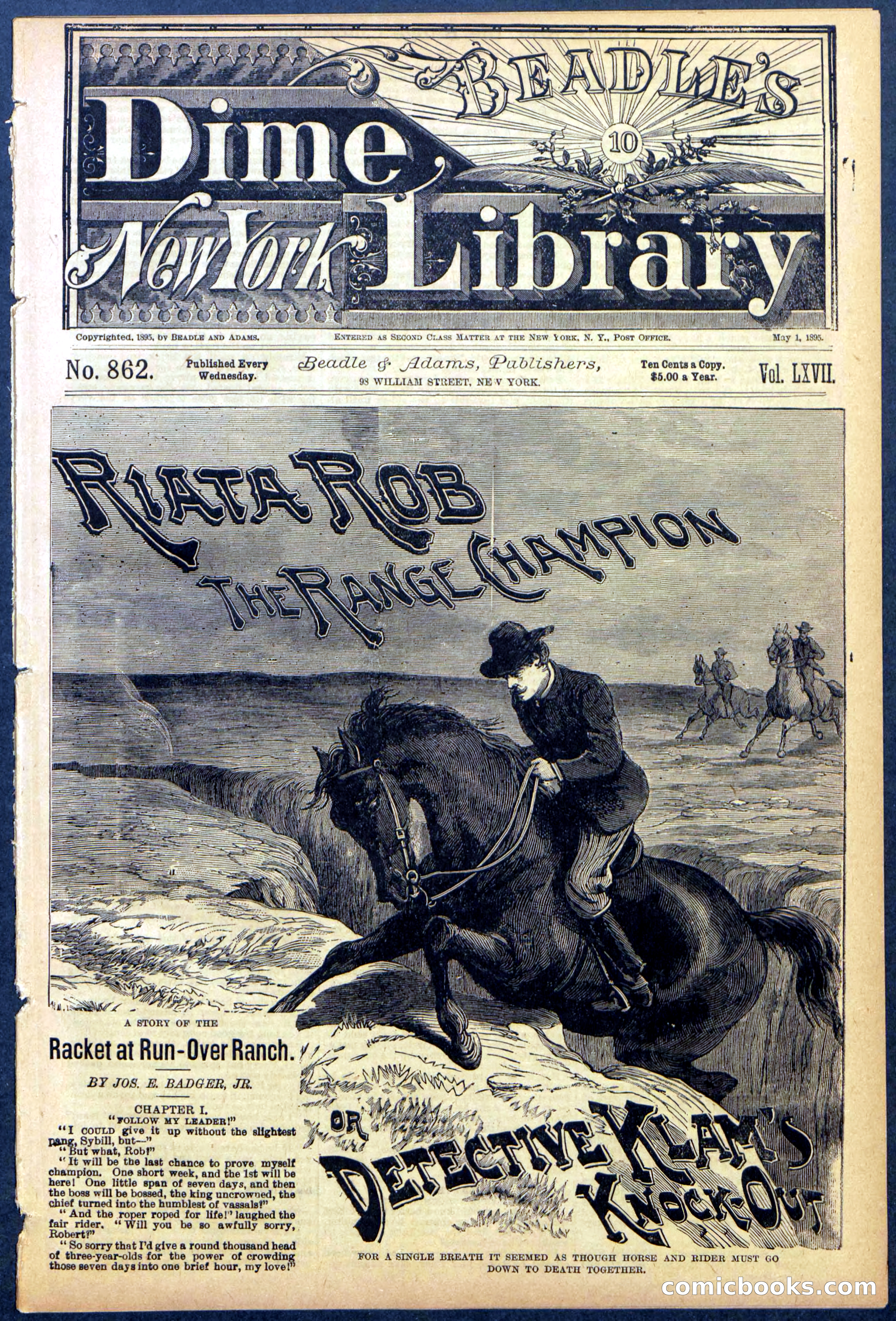 Beadle's New York Dime Library No. 862 — page 1 of 32