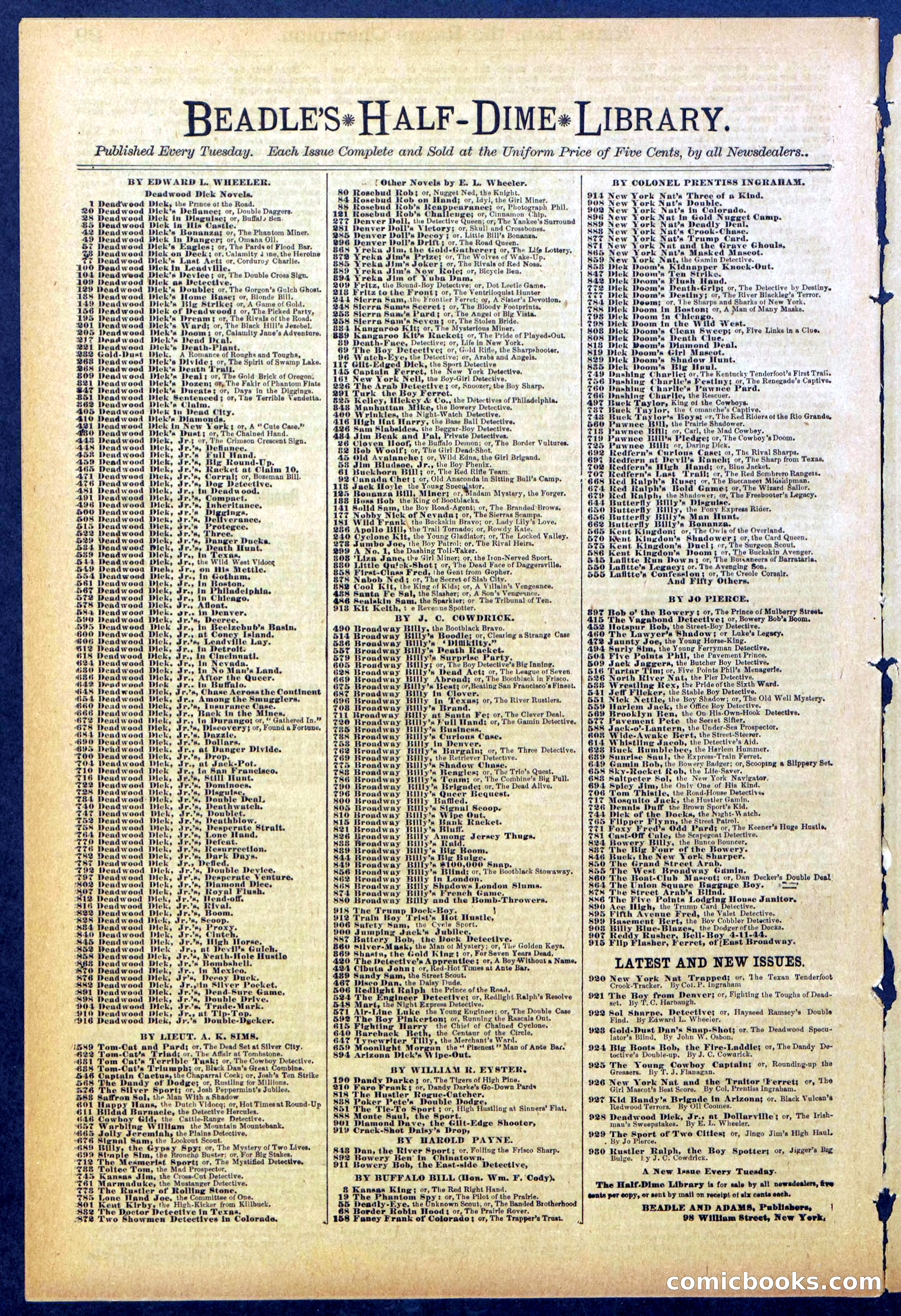 Beadle's New York Dime Library No. 862 — page 30 of 32