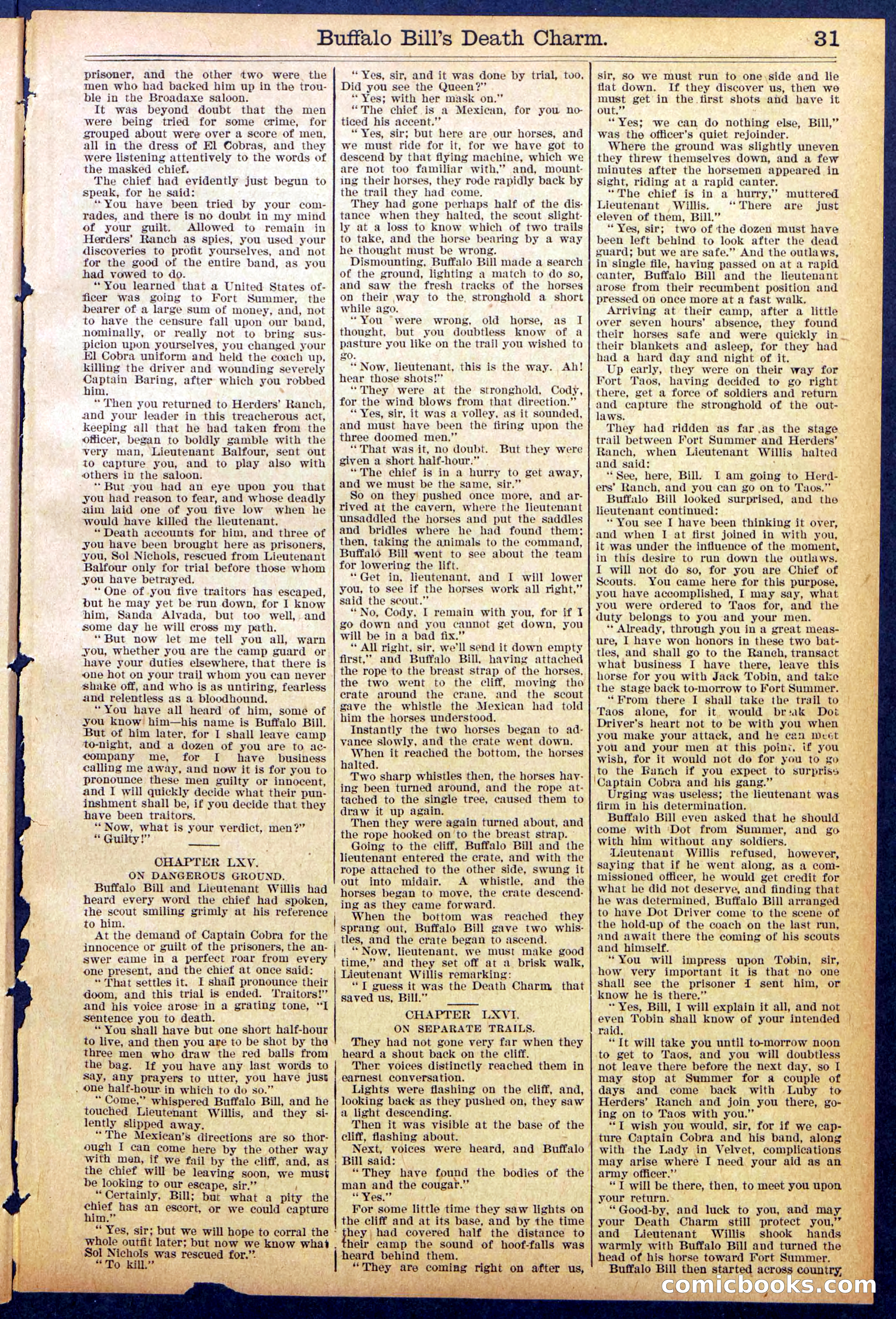 Beadle's New York Dime Library No. 863 — page 31 of 32