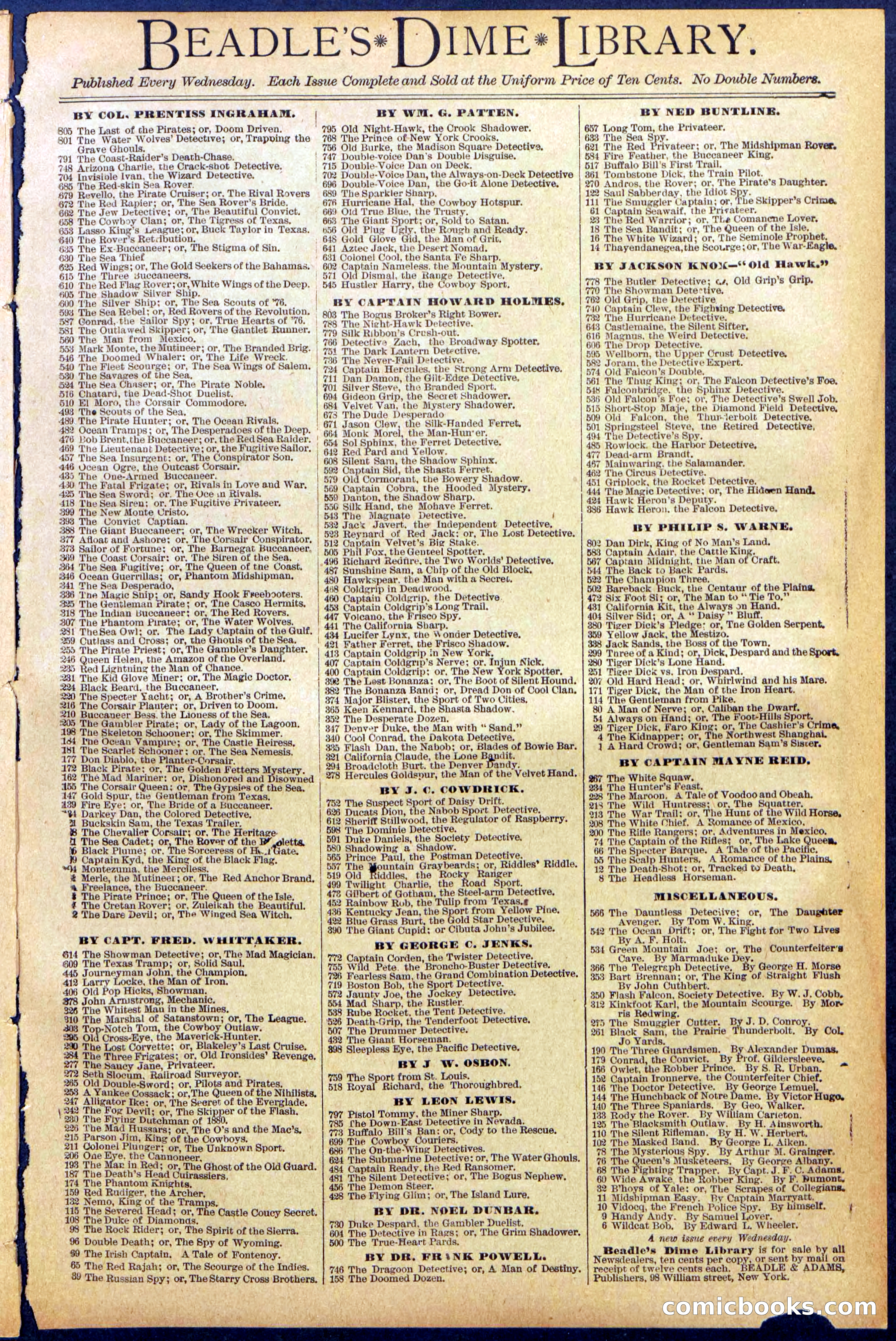 Beadle's New York Dime Library No. 870 — page 31 of 32
