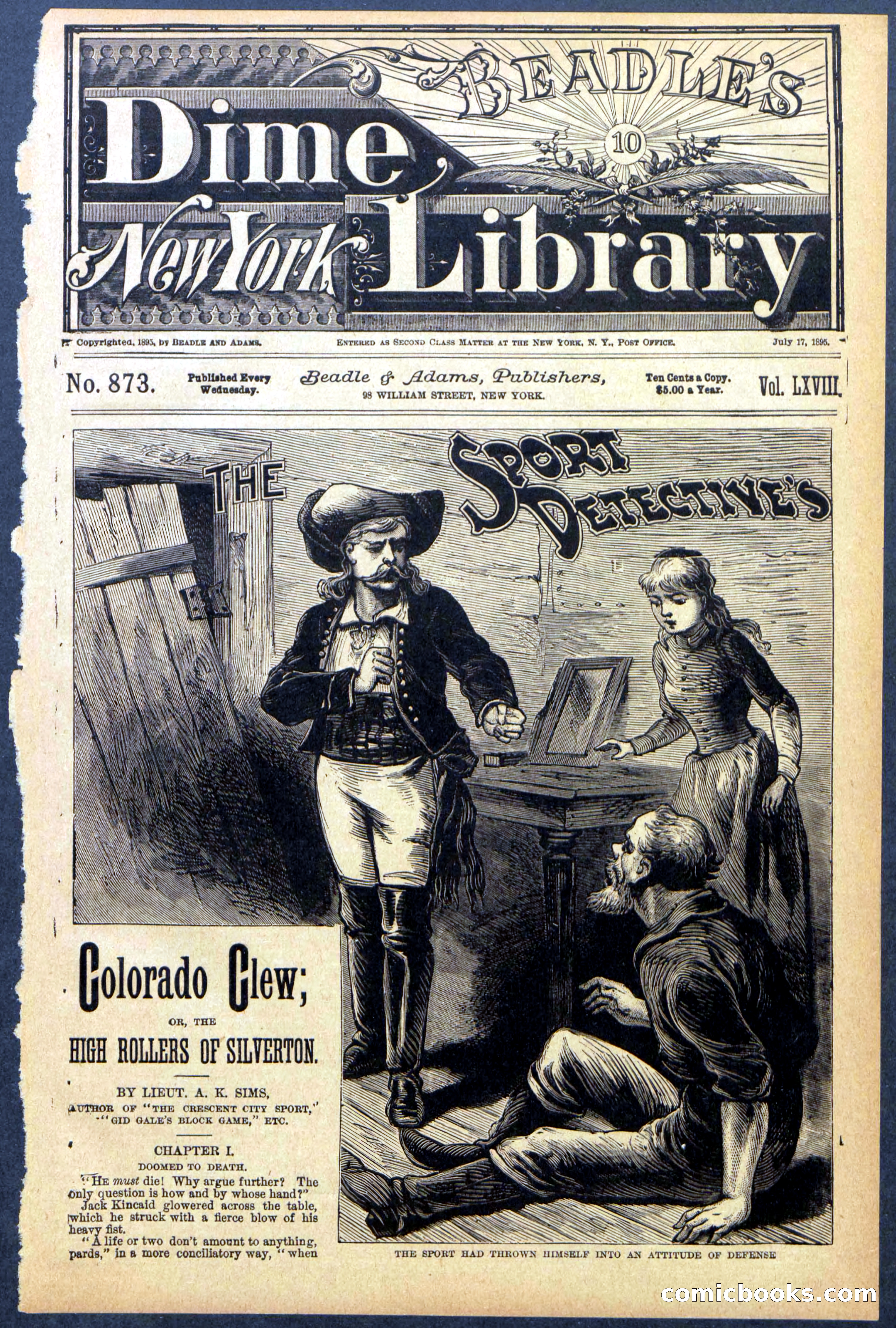 Beadle's Dime Library No. 373 (July 17, 1895) — page 1 of 32