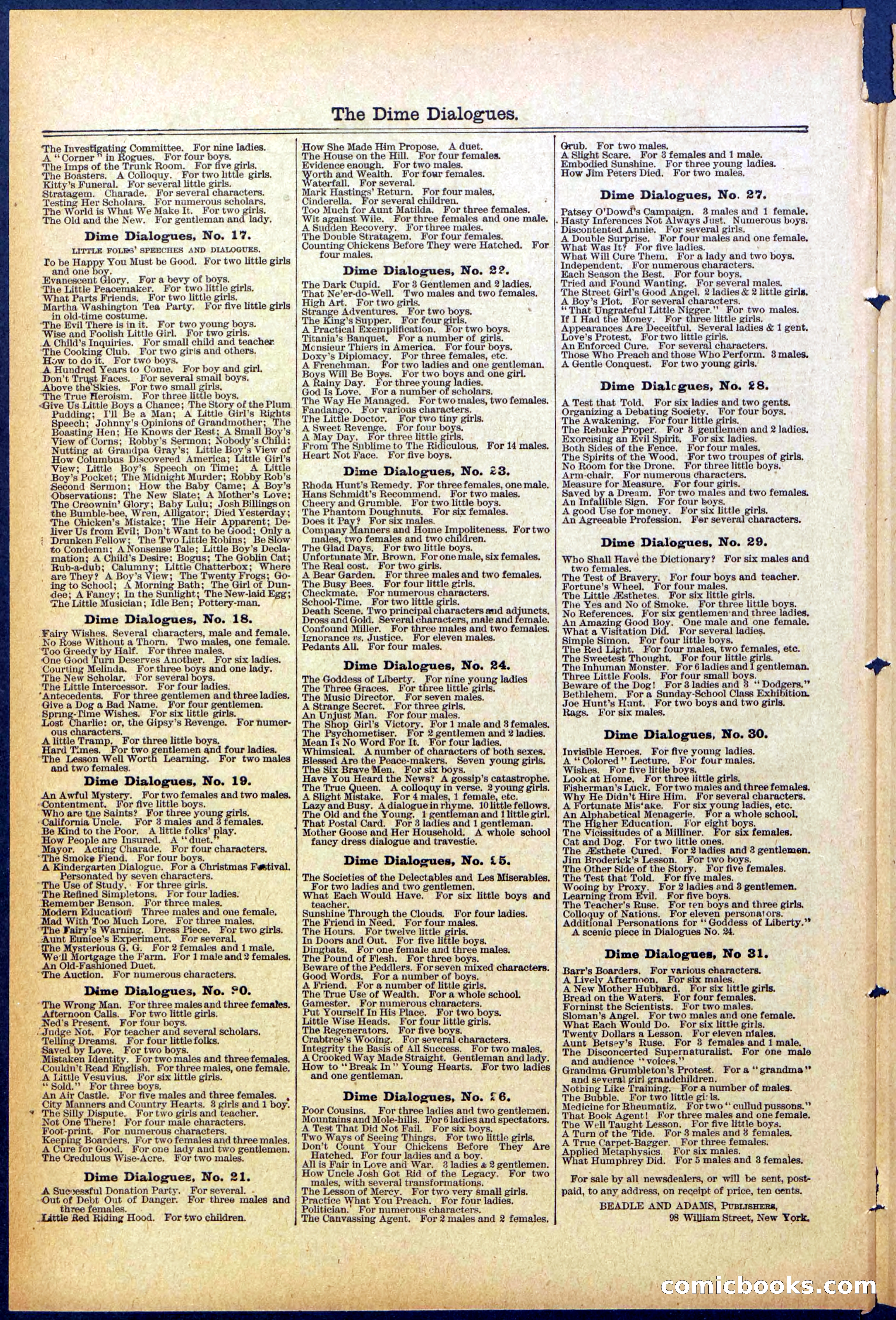 Beadle's New York Dime Library, No. 874 — page 28 of 32
