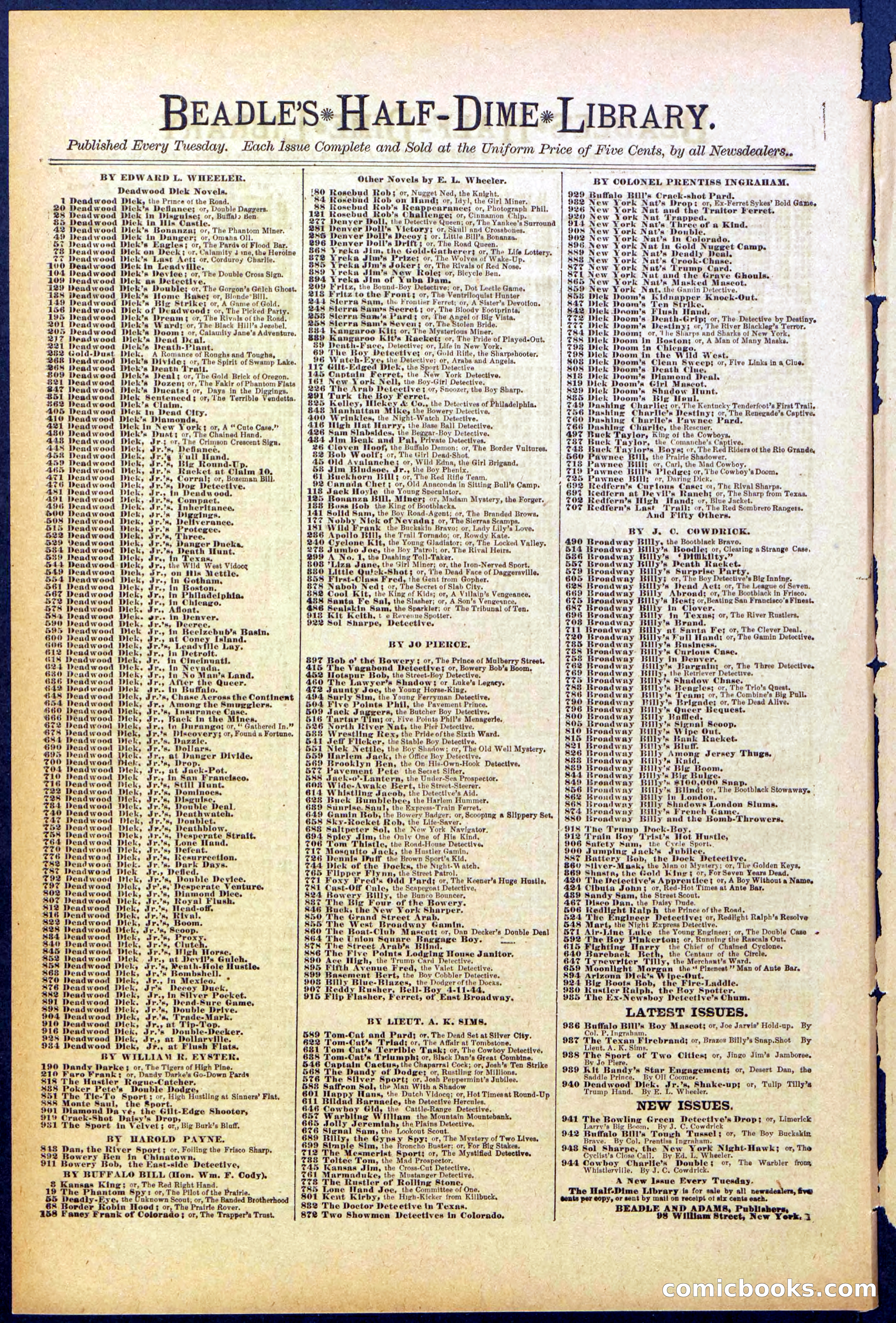 Beadle's New York Dime Library, No. 874 — page 30 of 32
