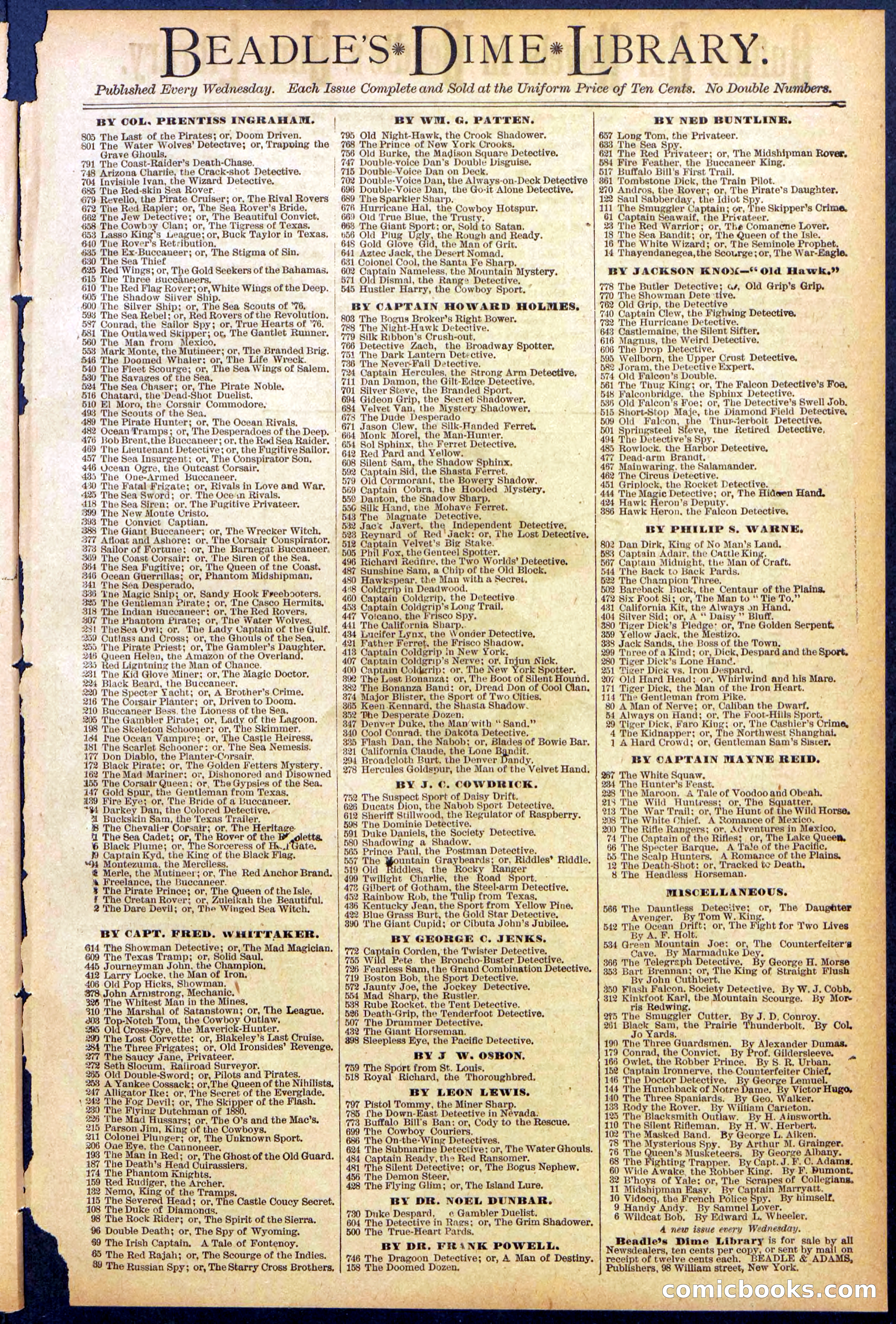 Beadle's New York Dime Library, No. 874 — page 31 of 32