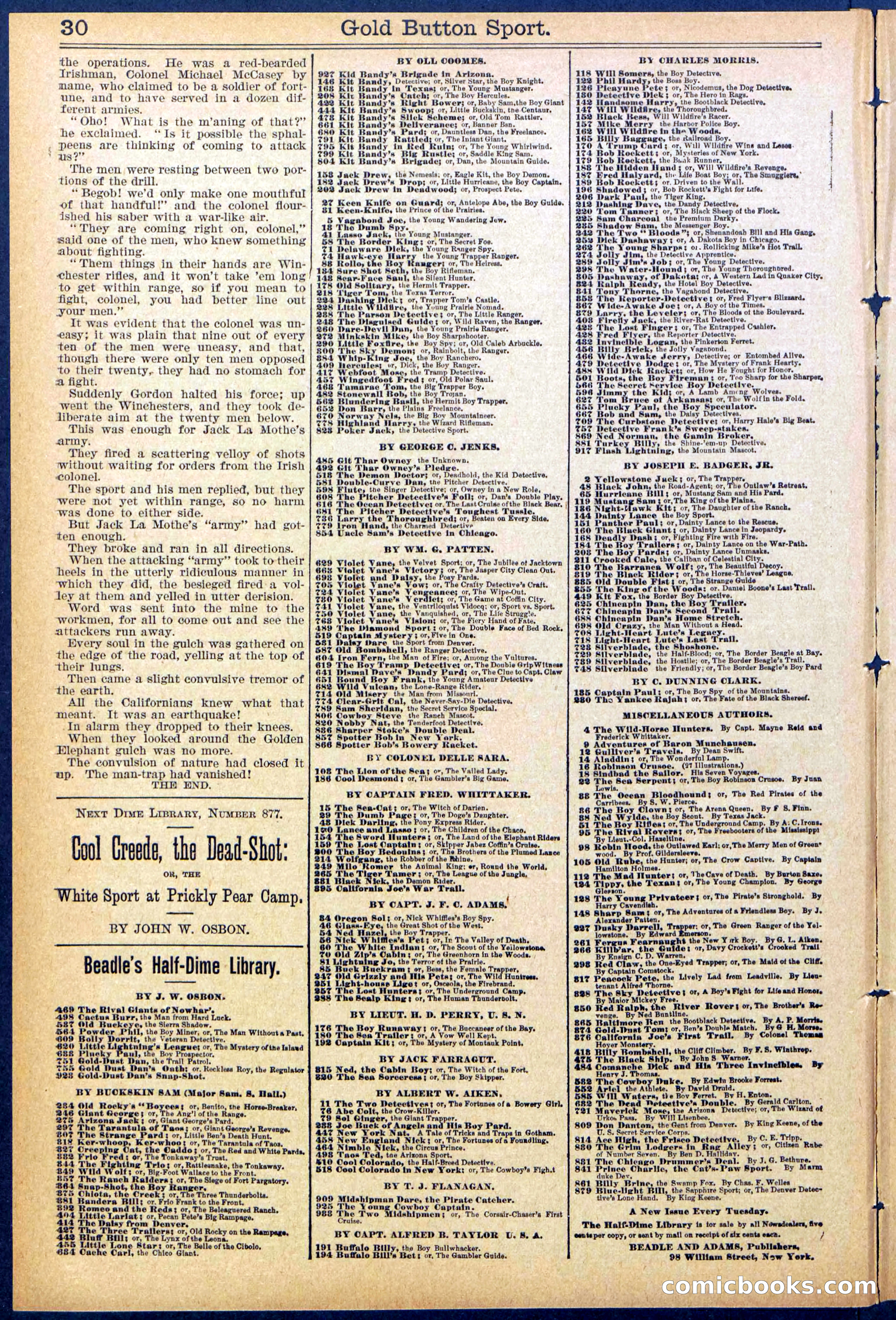 Beadle's Dime Library No. 876 — page 30 of 32