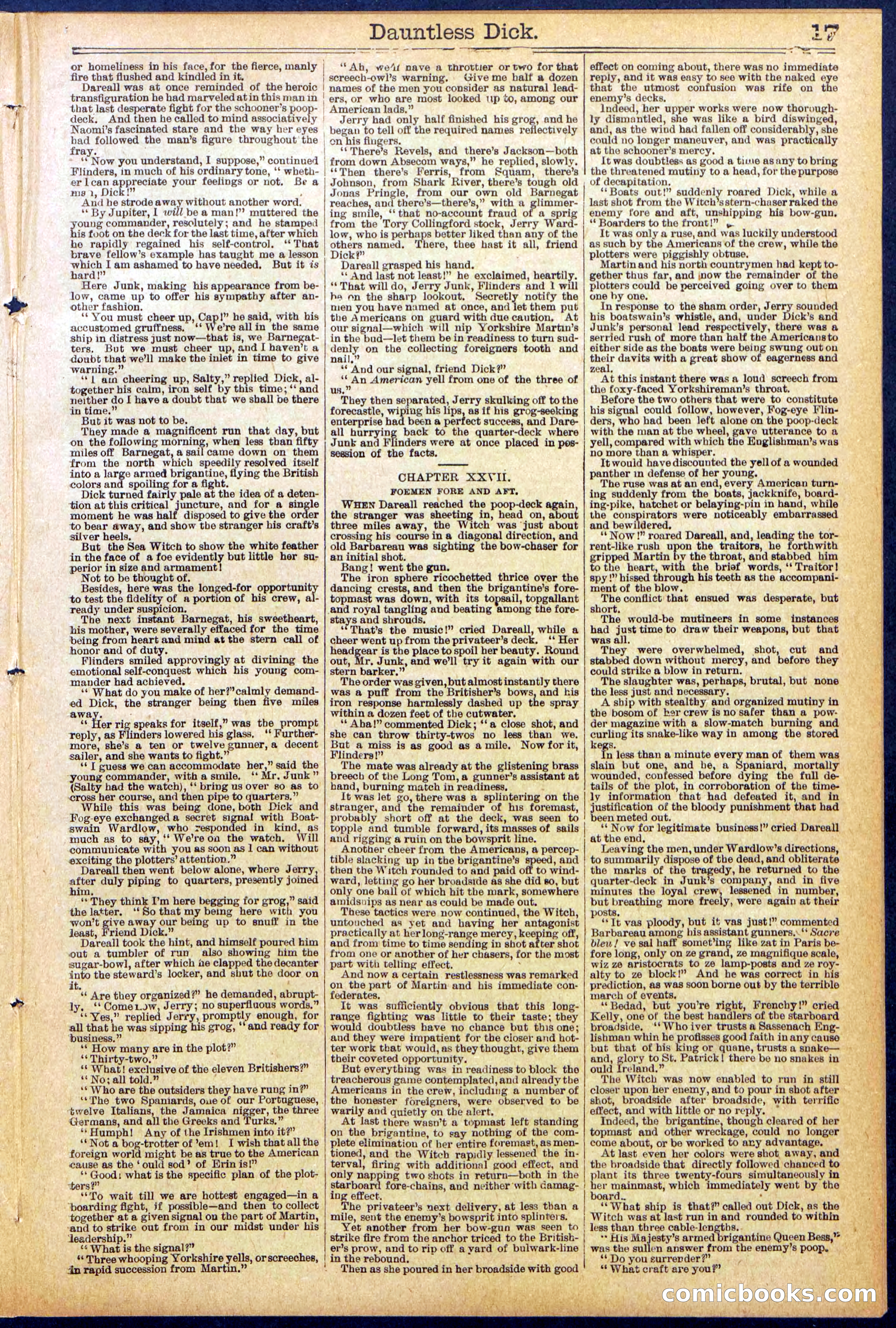 Beadle's Dime Library No. 878 — page 17: Pulp Fiction, 1895