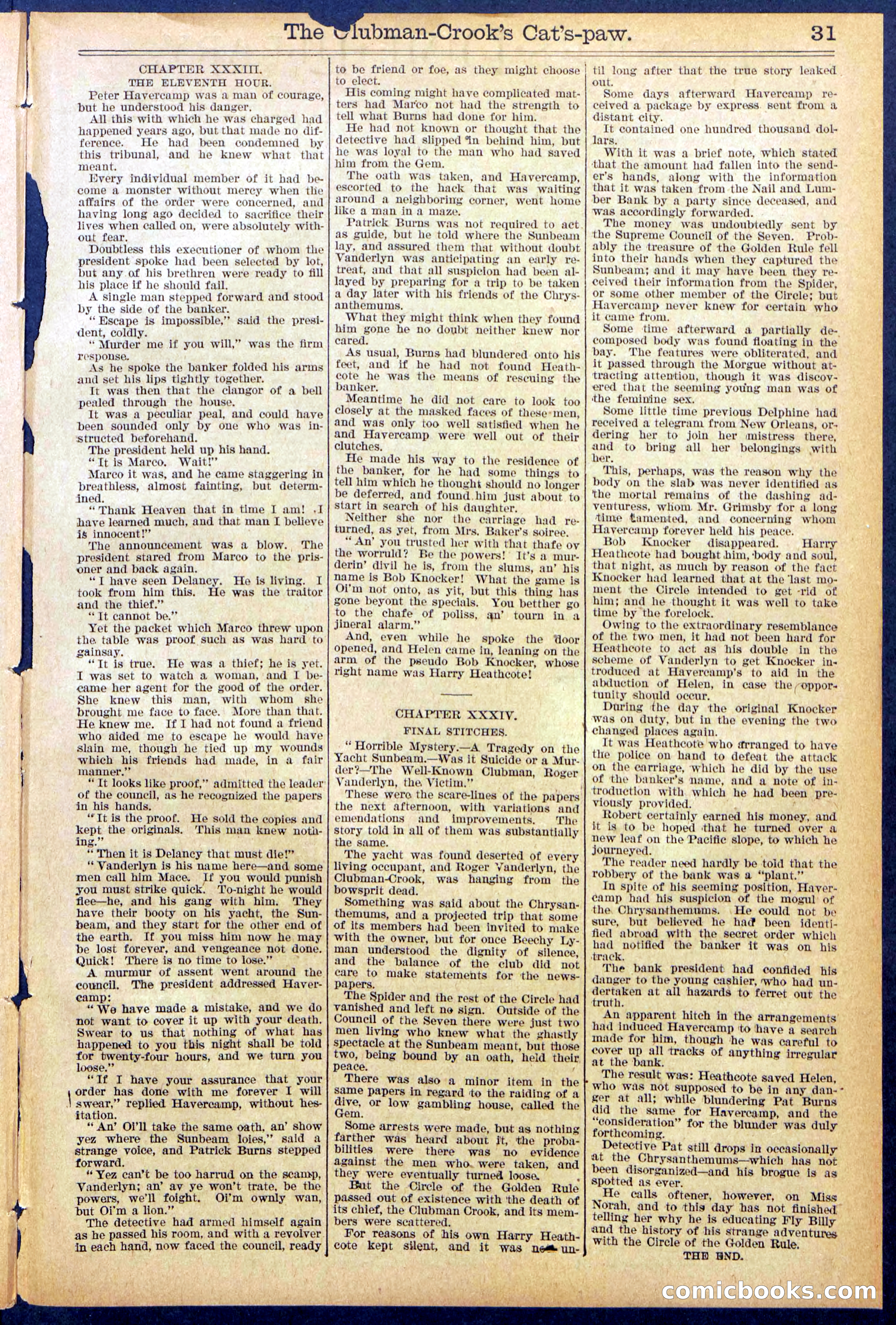 Beadle's New York Dime Library, No. 881 — page 31 of 32
