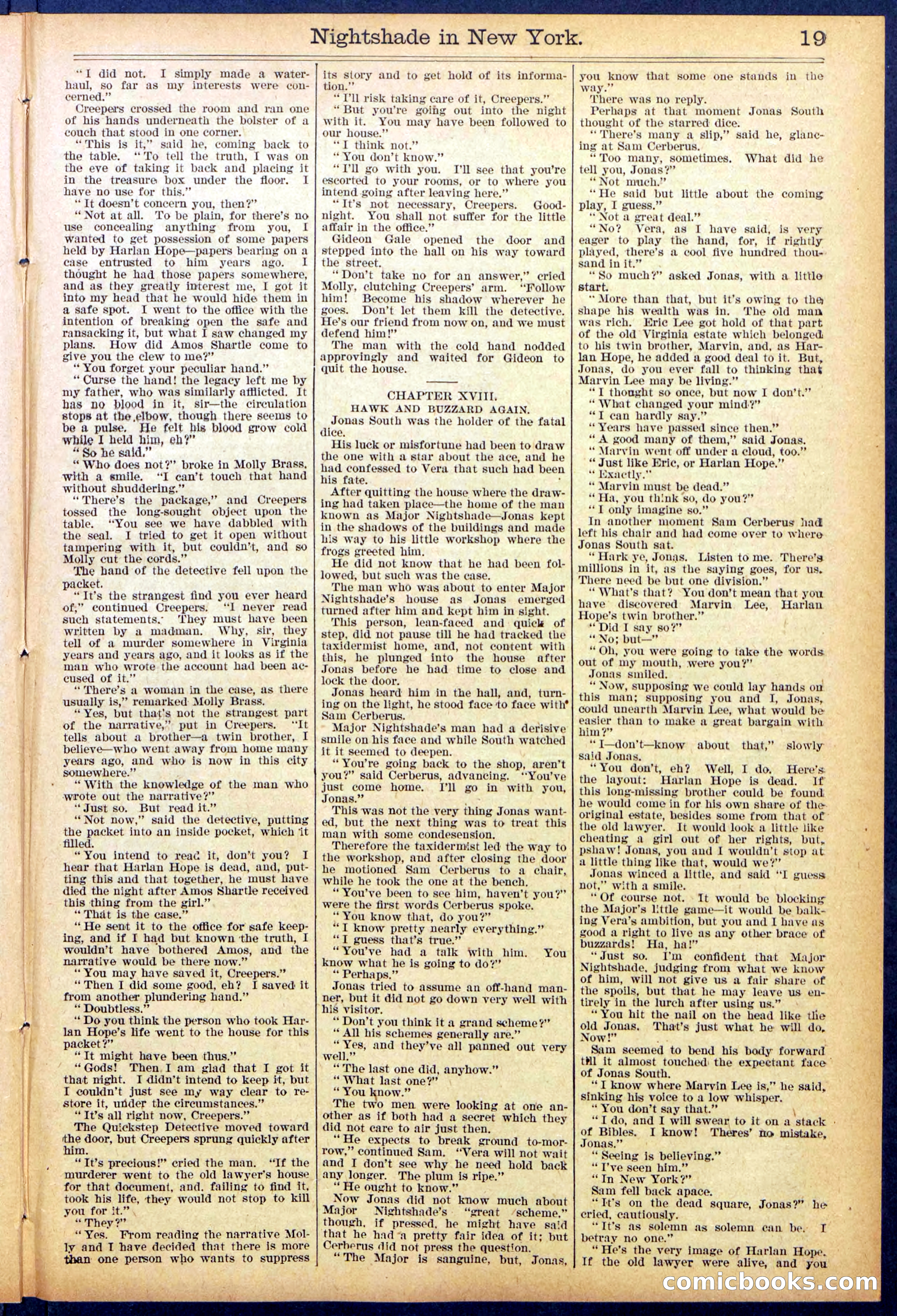 Beadle's New York Dime Library No. 888 — page 19 of 32