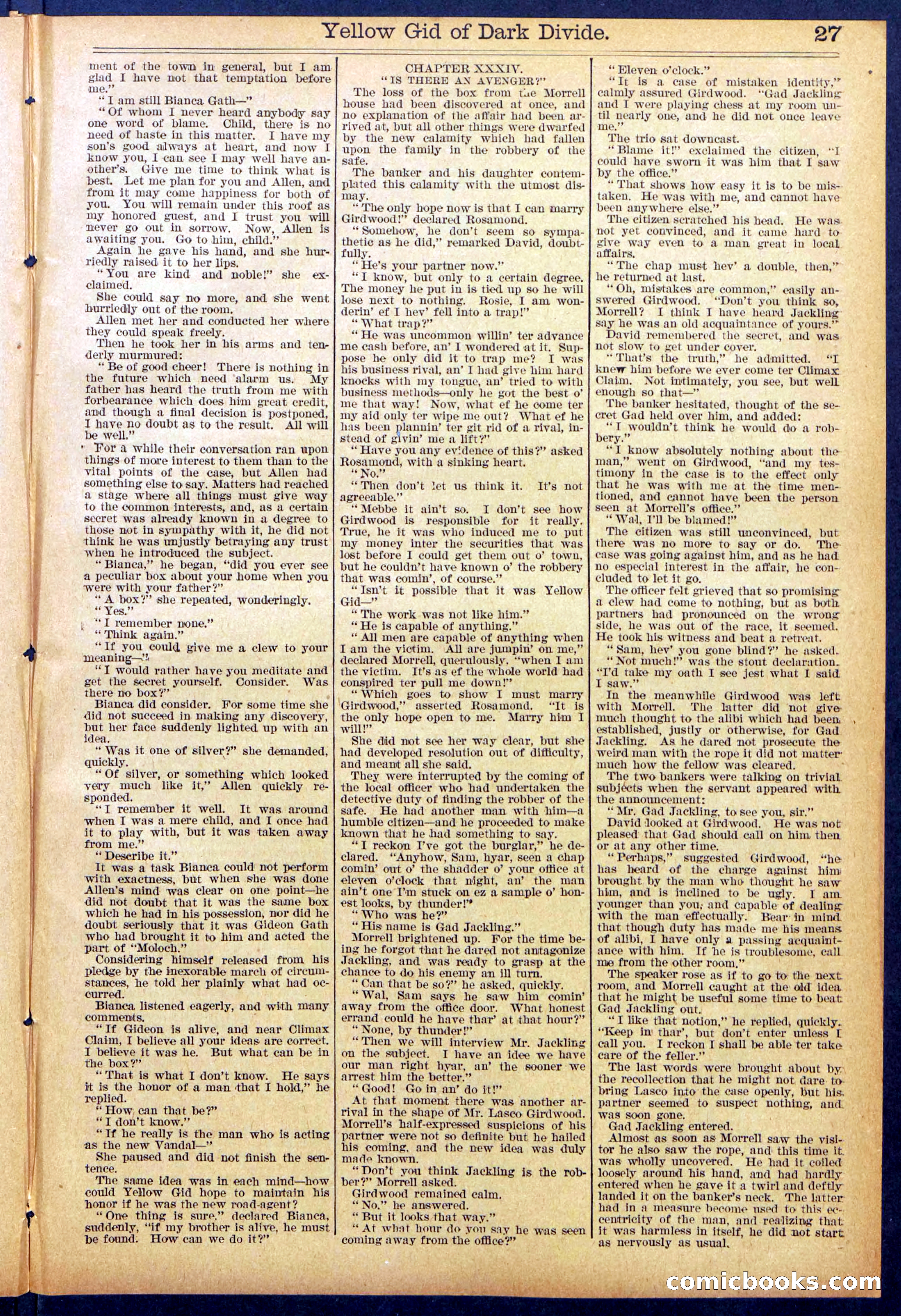 Beadle's Dime Library No. 893 — page 27 of 32