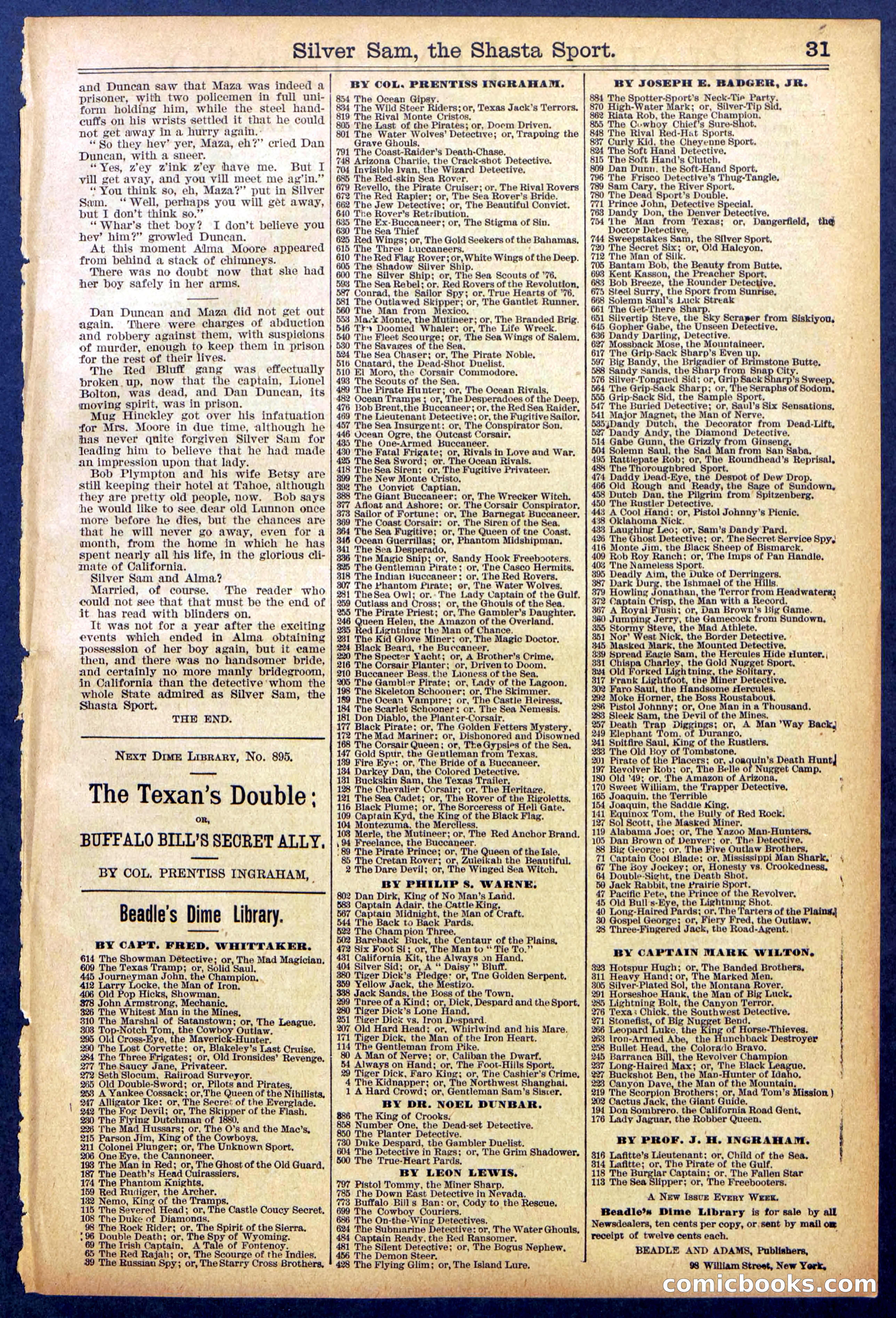 Beadle's Dime Library No. 894 — page 31 of 32