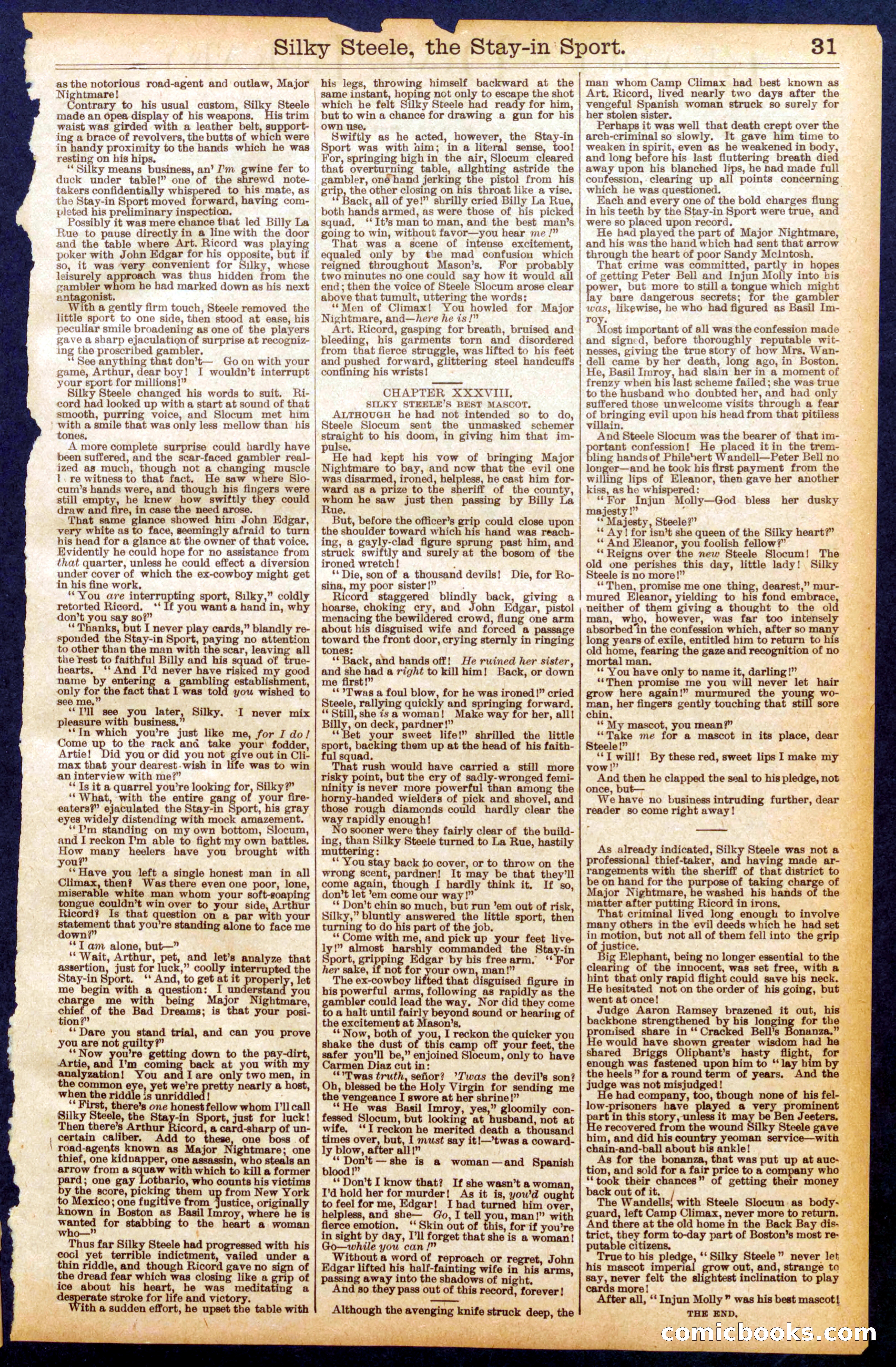 Beadle's Dime Library No. 898 — page 31 of 32