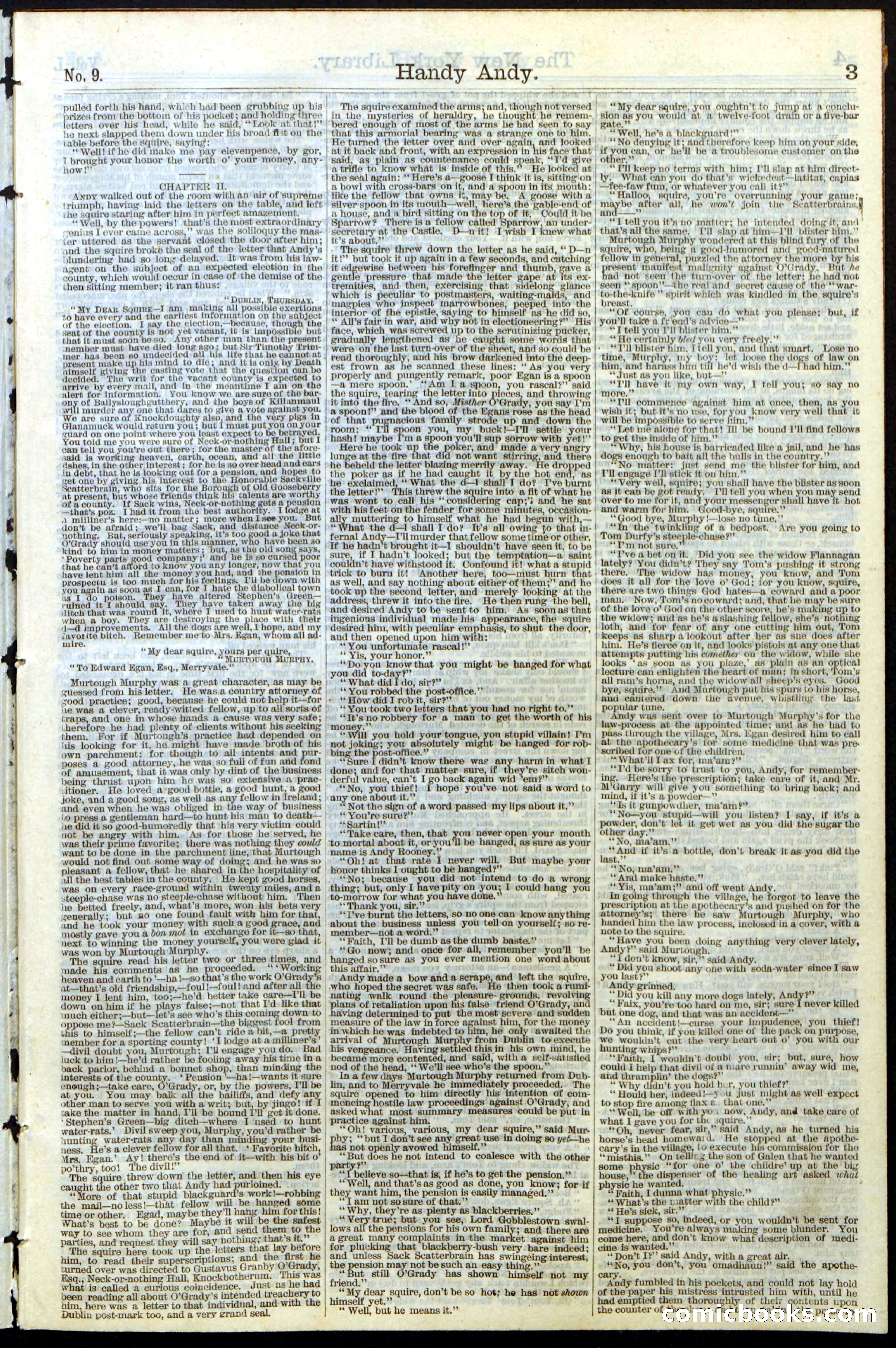 Beadle's Dime Library No. 9 — page 3 of 56