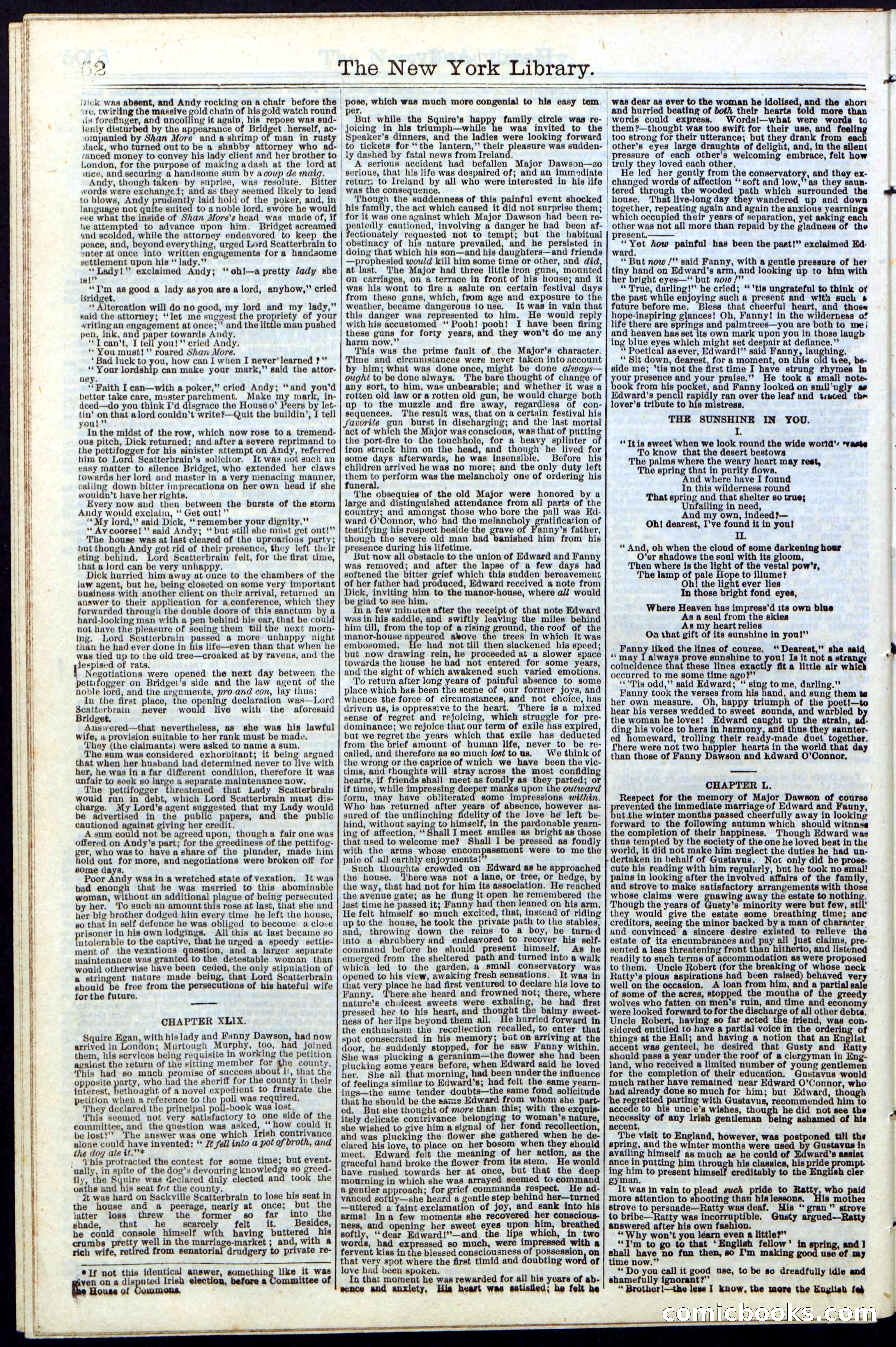 Beadle's Dime Library No. 9 — page 52 of 56