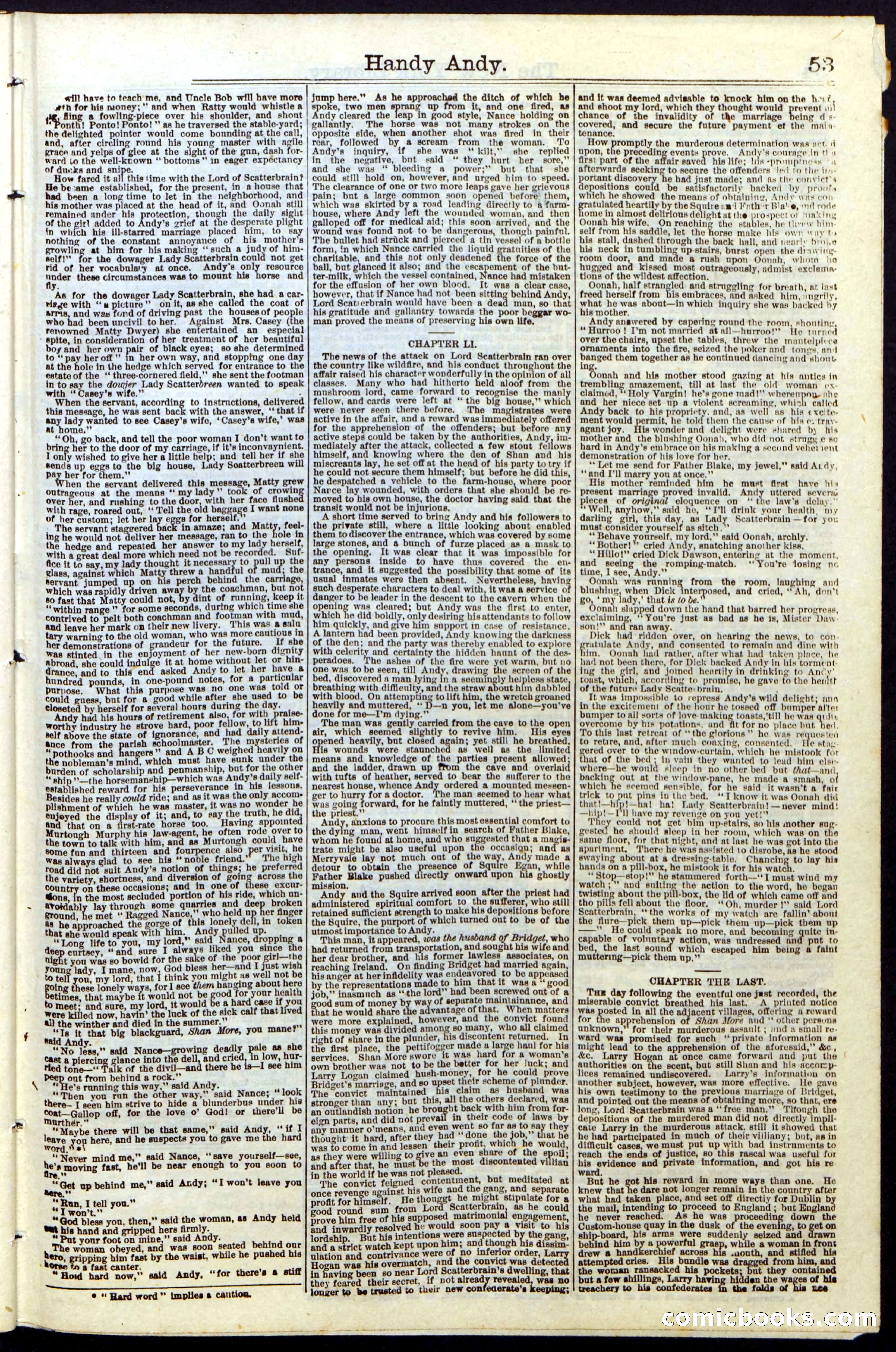 Beadle's Dime Library No. 9 — page 53 of 56