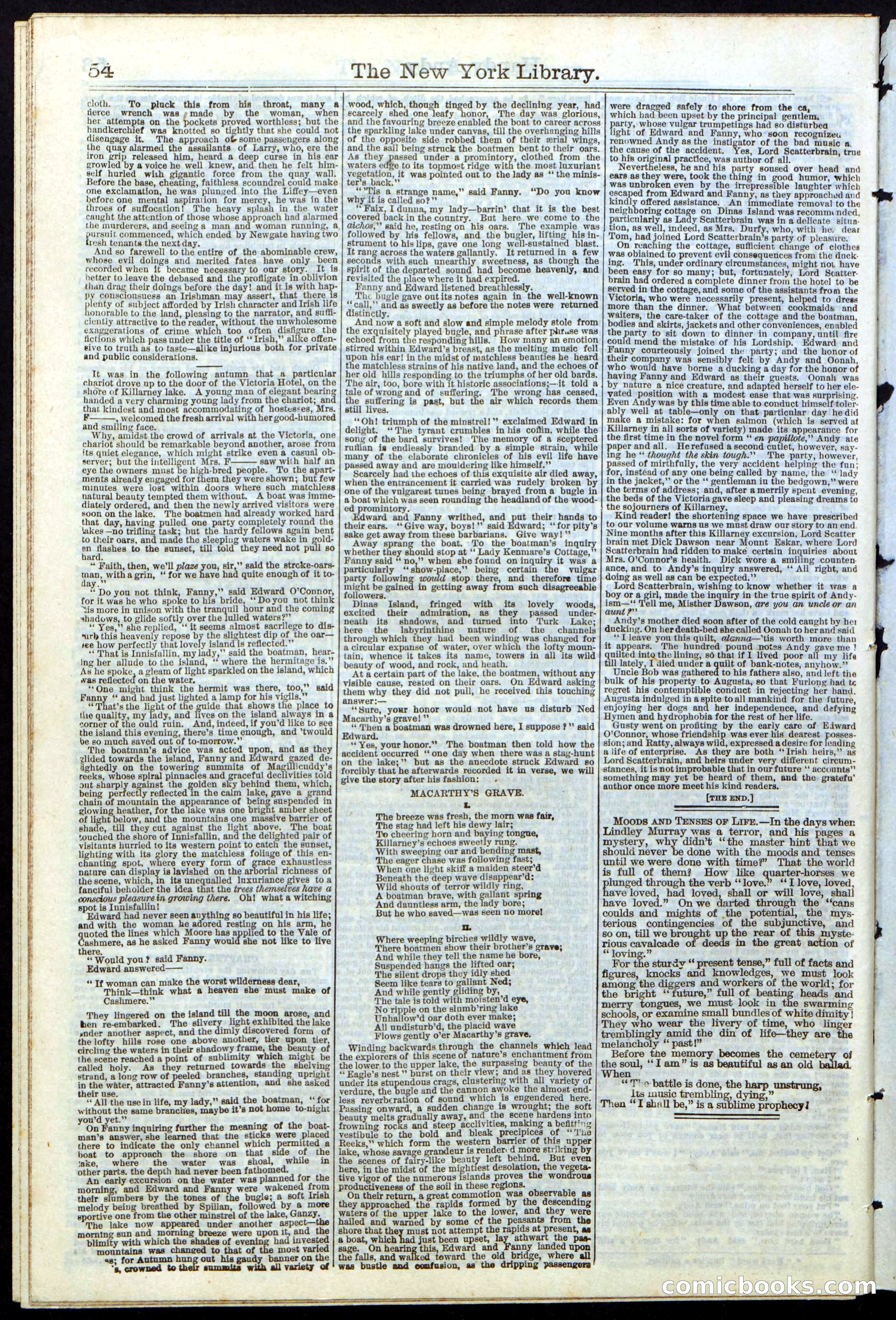 Beadle's Dime Library No. 9 — page 54 of 56