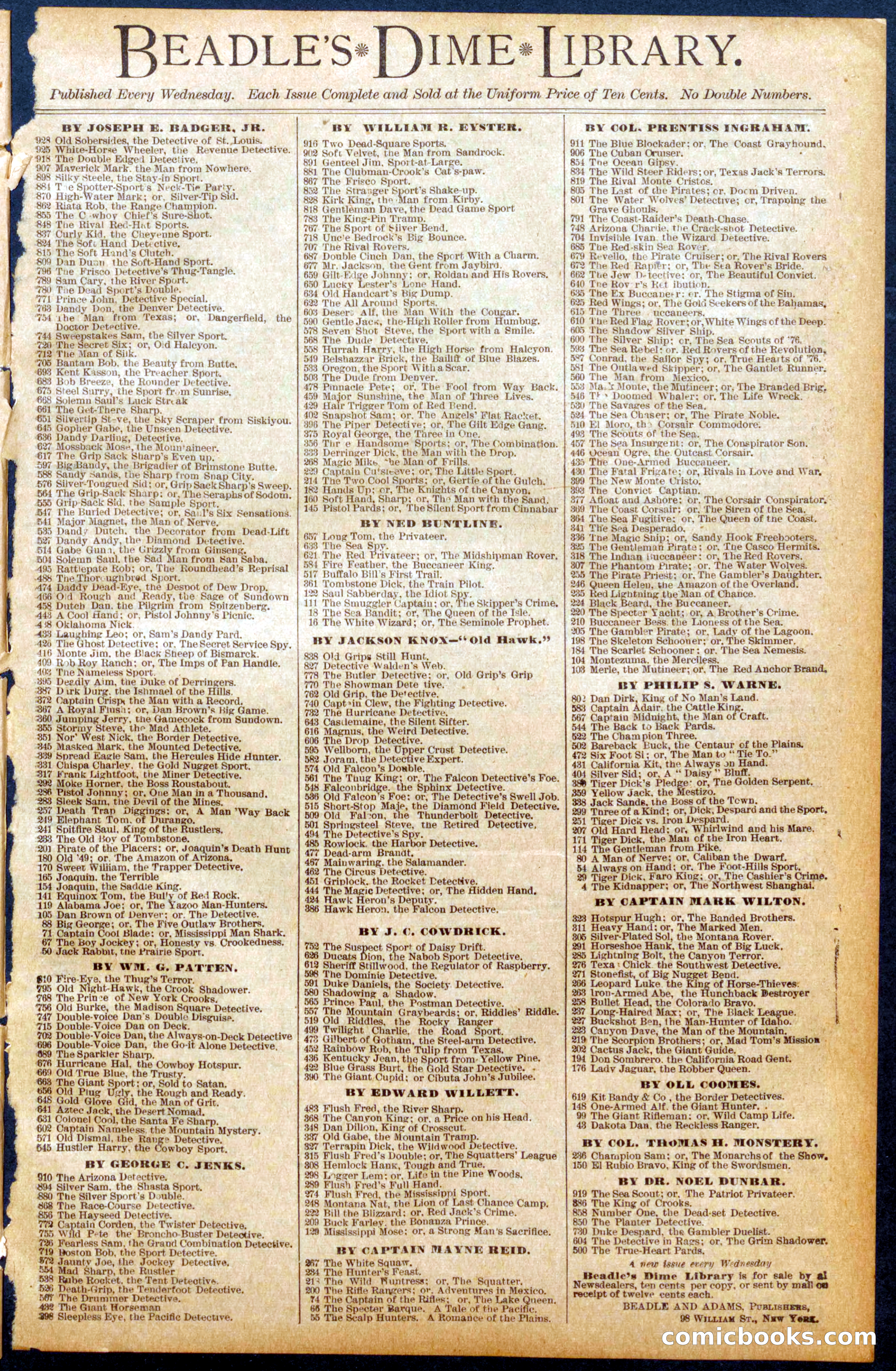Beadle's New York Dime Library No. 937 — page 31 of 32