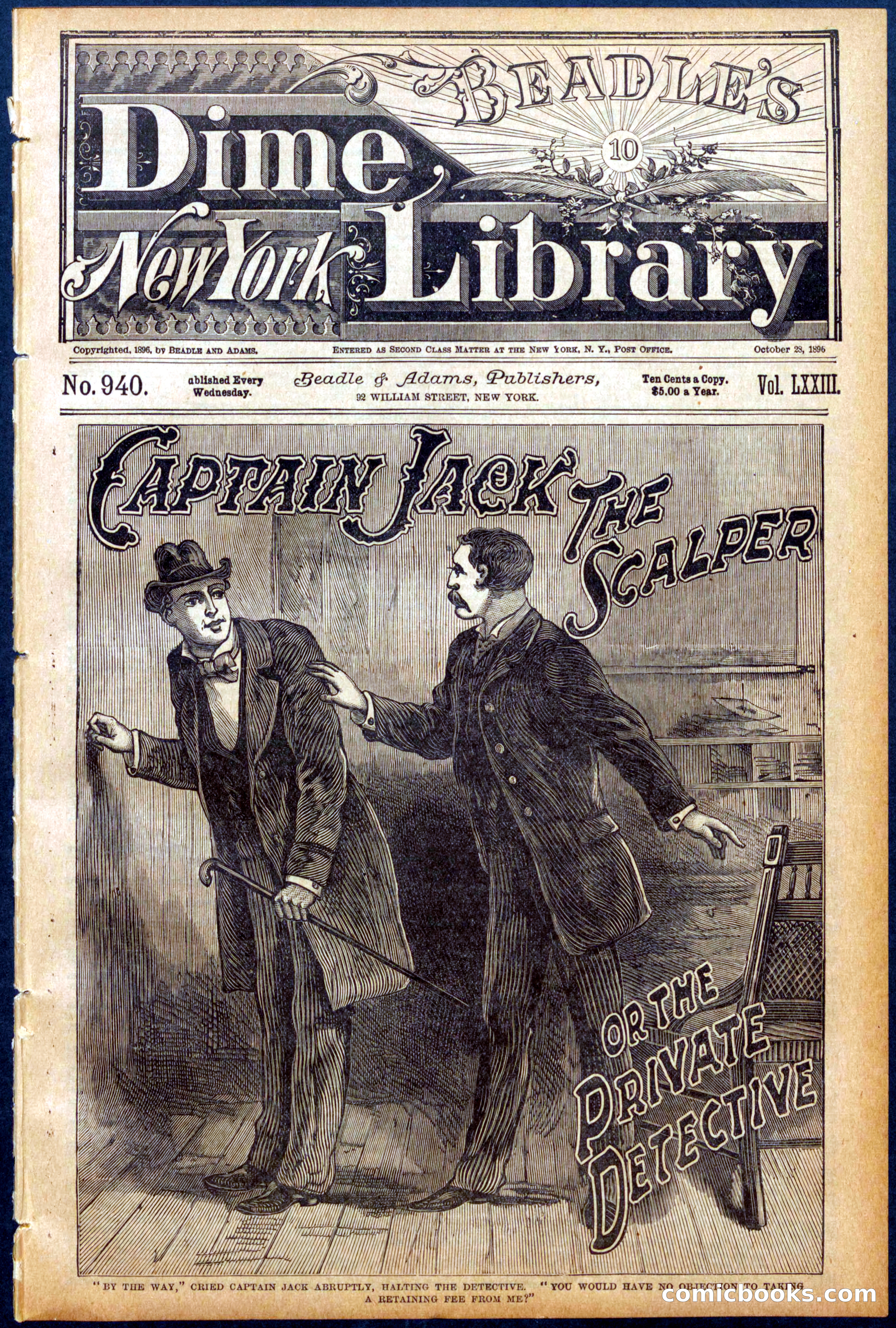 Beadle's Dime Library No. 940: Captain Jack the Scalper — page 1 of 32