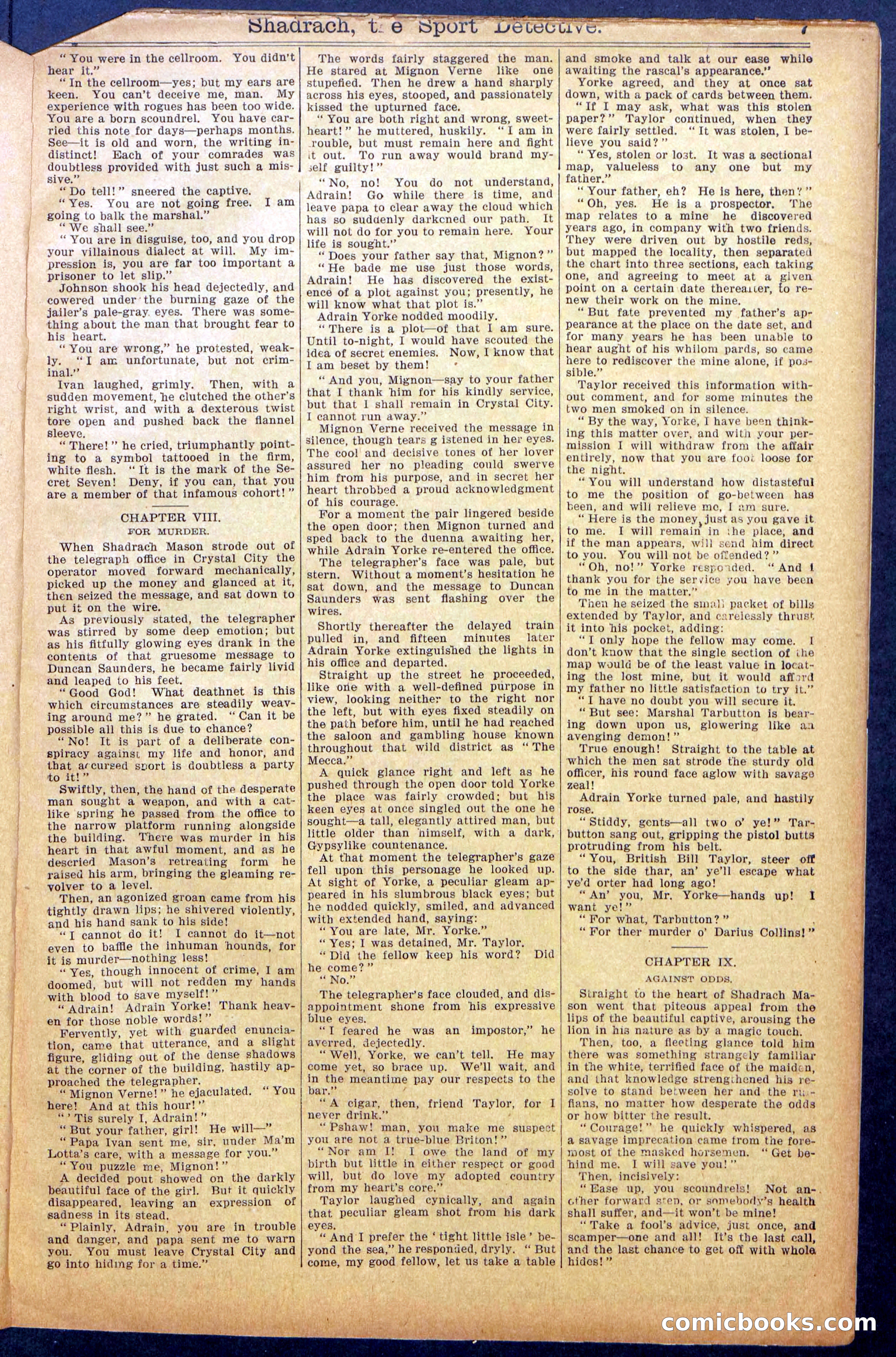 Beadle's New York Dime Library No. 987 — page 9 of 36