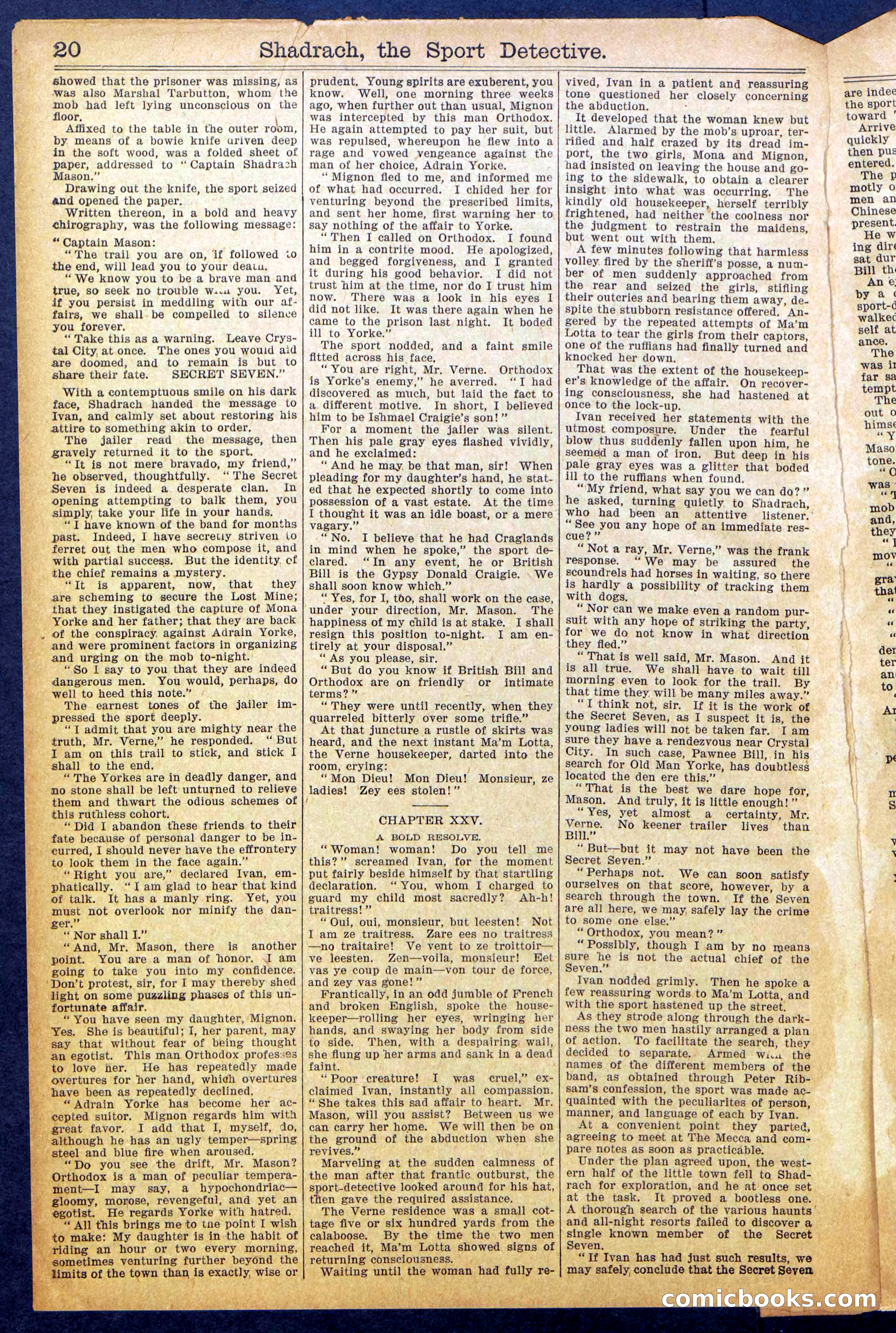 Beadle's New York Dime Library No. 987 — page 22 of 36