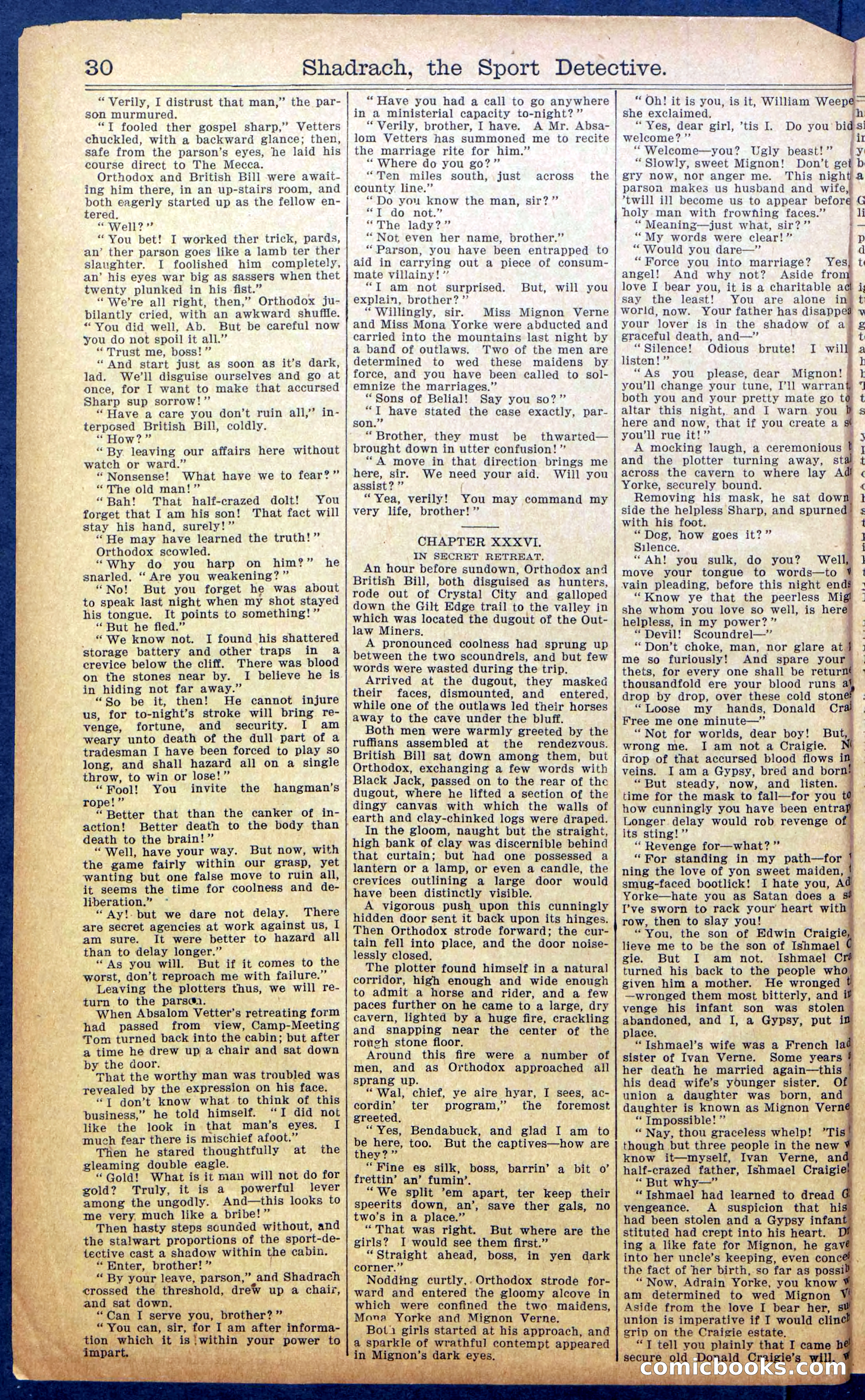 Beadle's New York Dime Library No. 987 — page 32 of 36