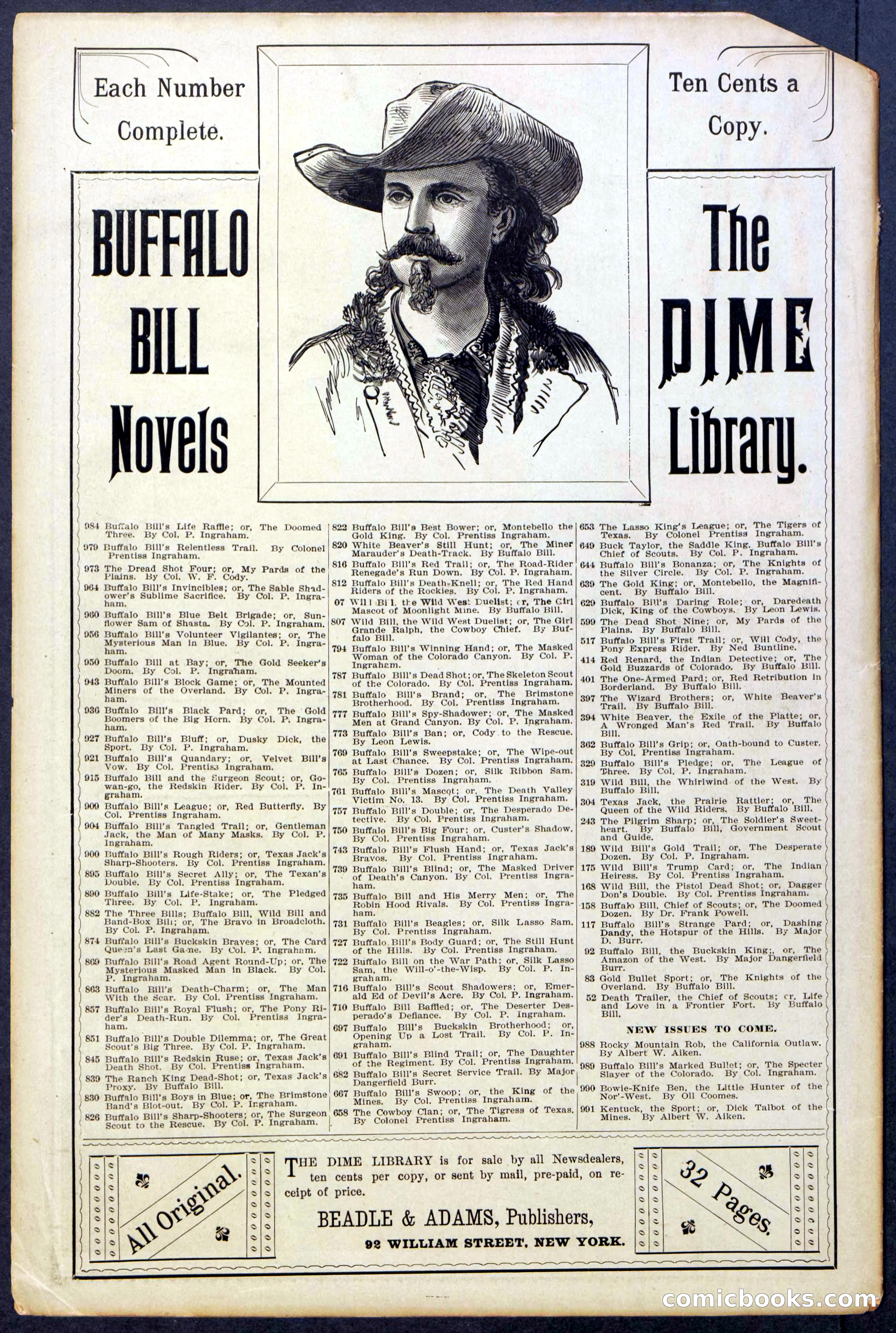 Beadle's New York Dime Library No. 987 — page 36 of 36