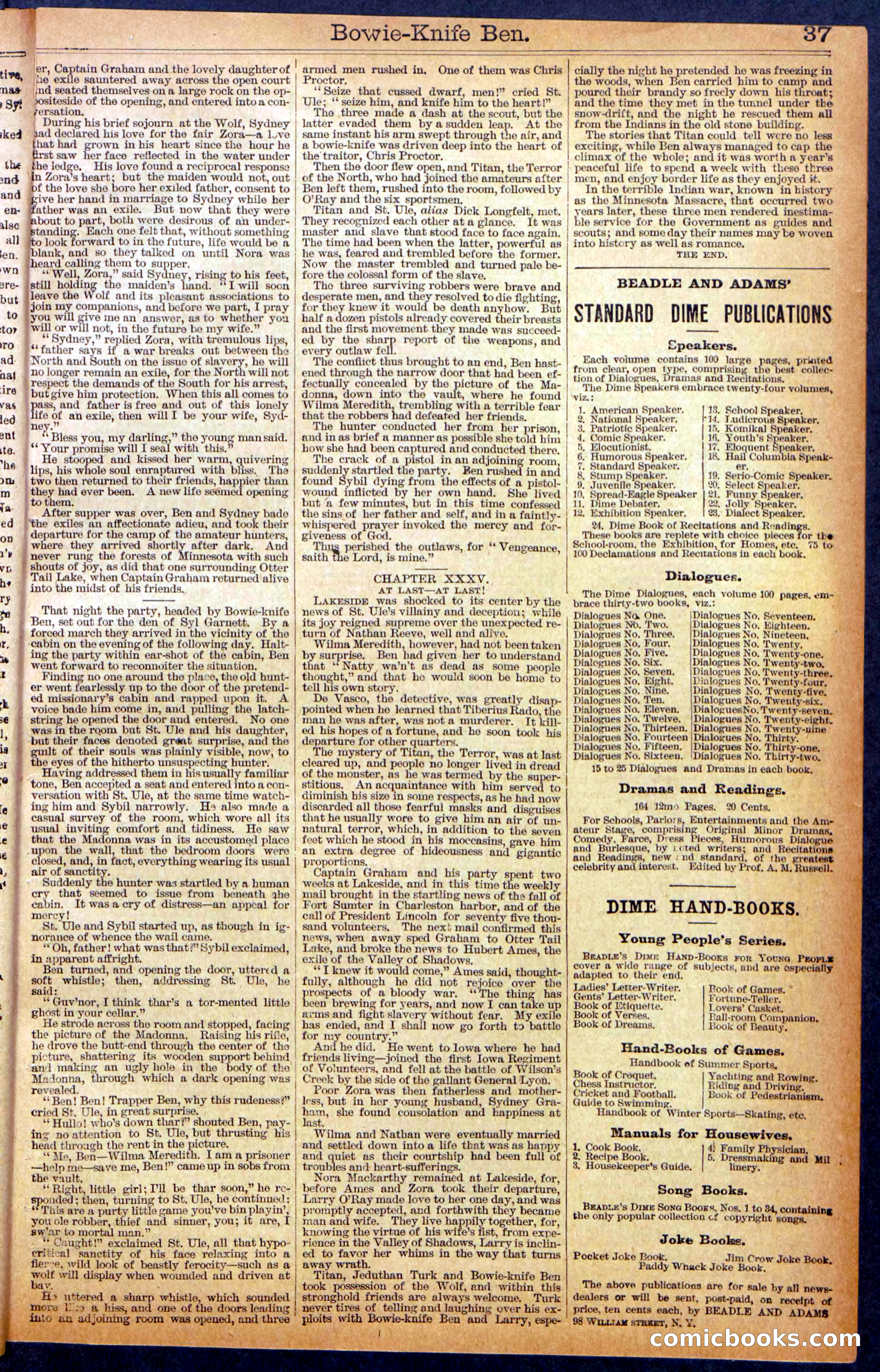 Beadle's New York Dime Library No. 990 — page 39 of 44