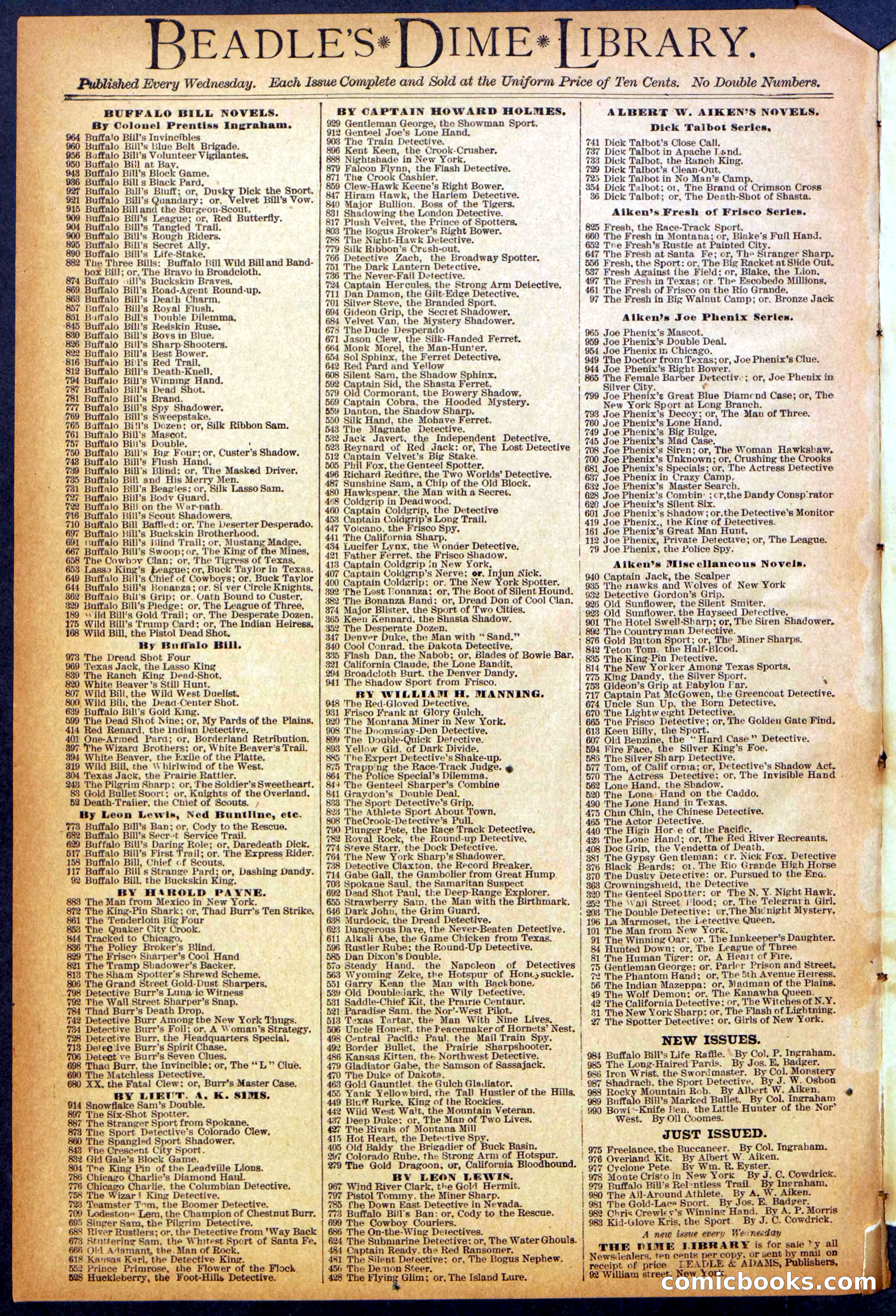 Beadle's New York Dime Library No. 990 — page 42 of 44