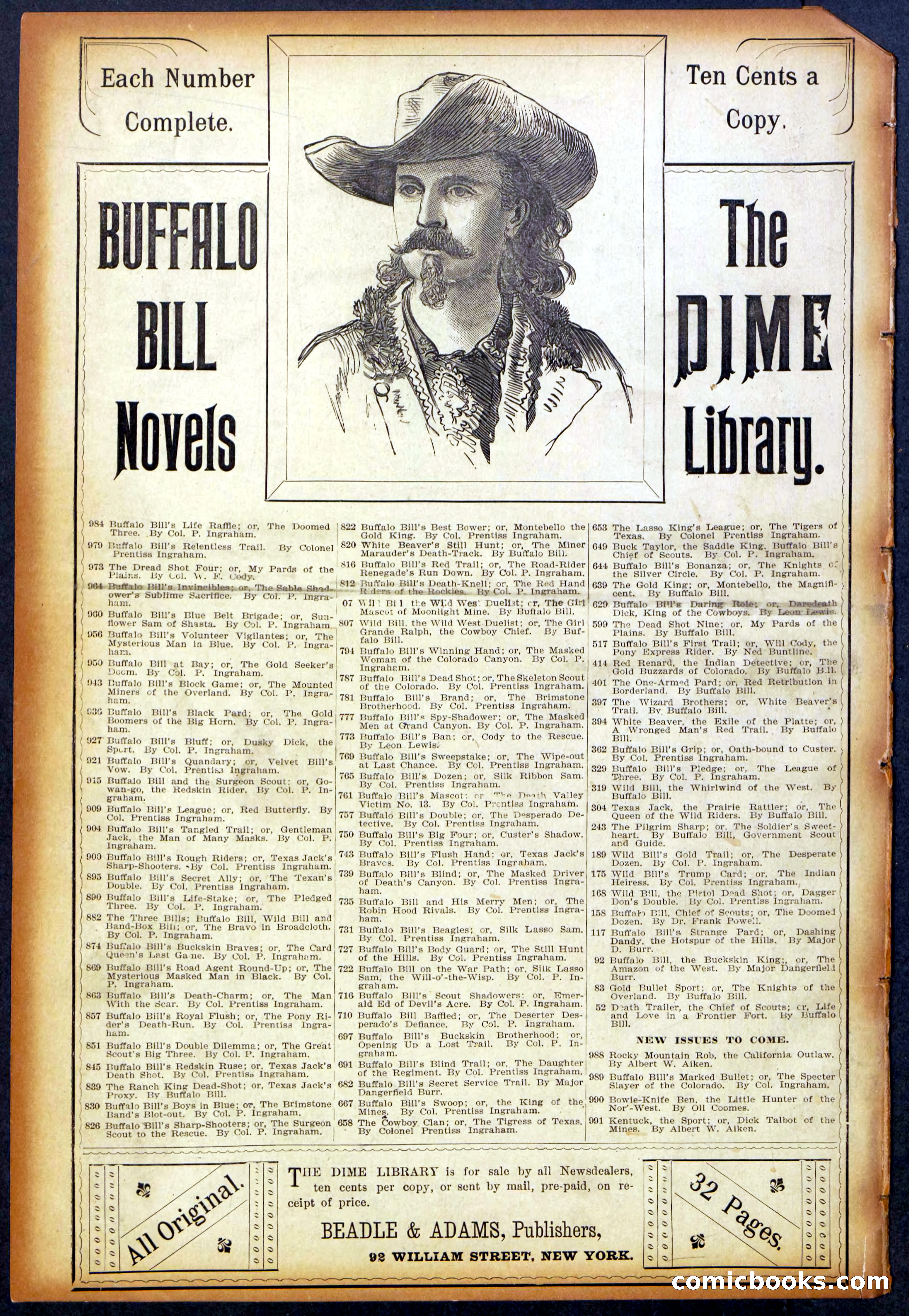 Beadle's New York Dime Library No. 990 — page 44 of 44