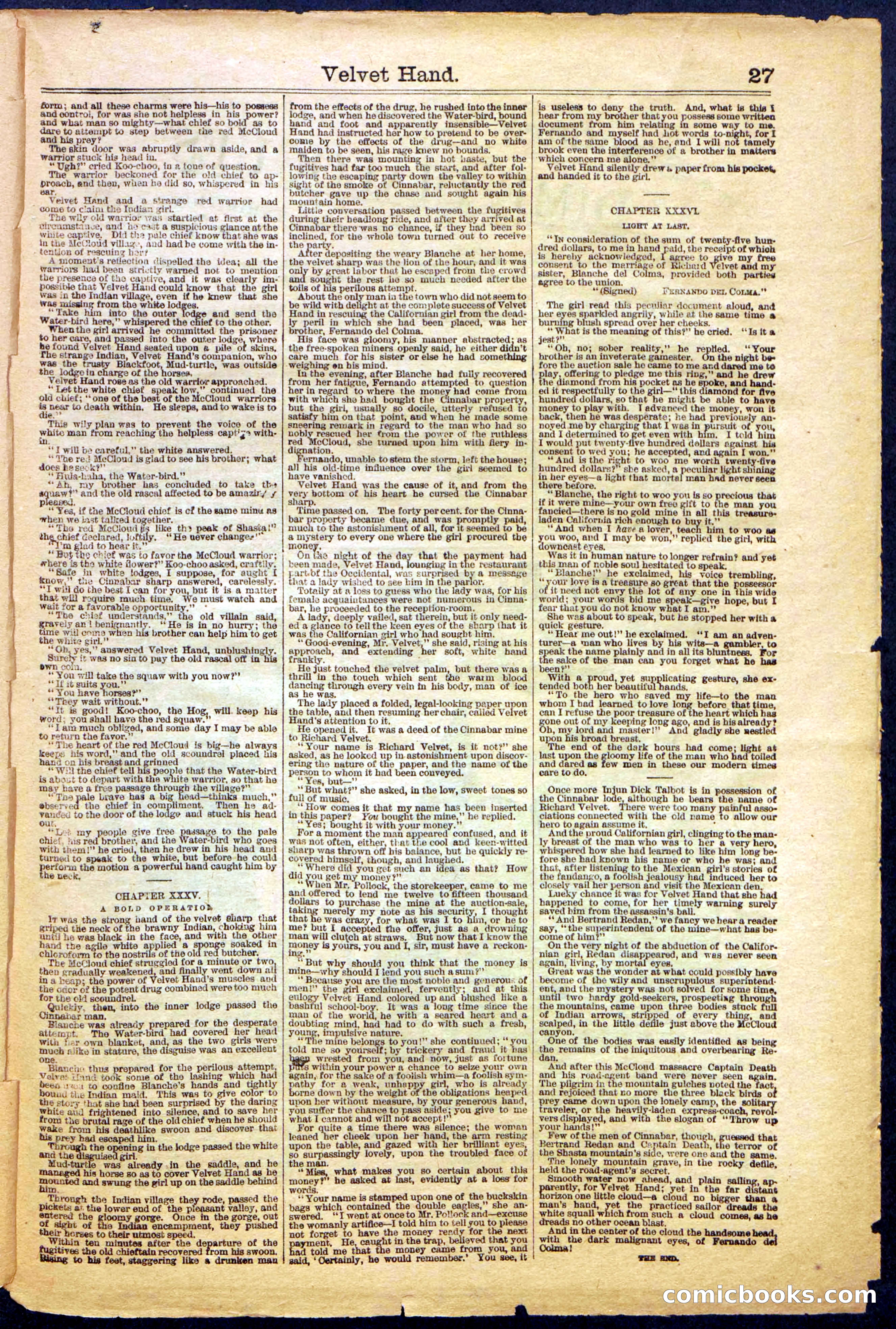 Beadle's New York Dime Library, No. 999 — page 27 of 32