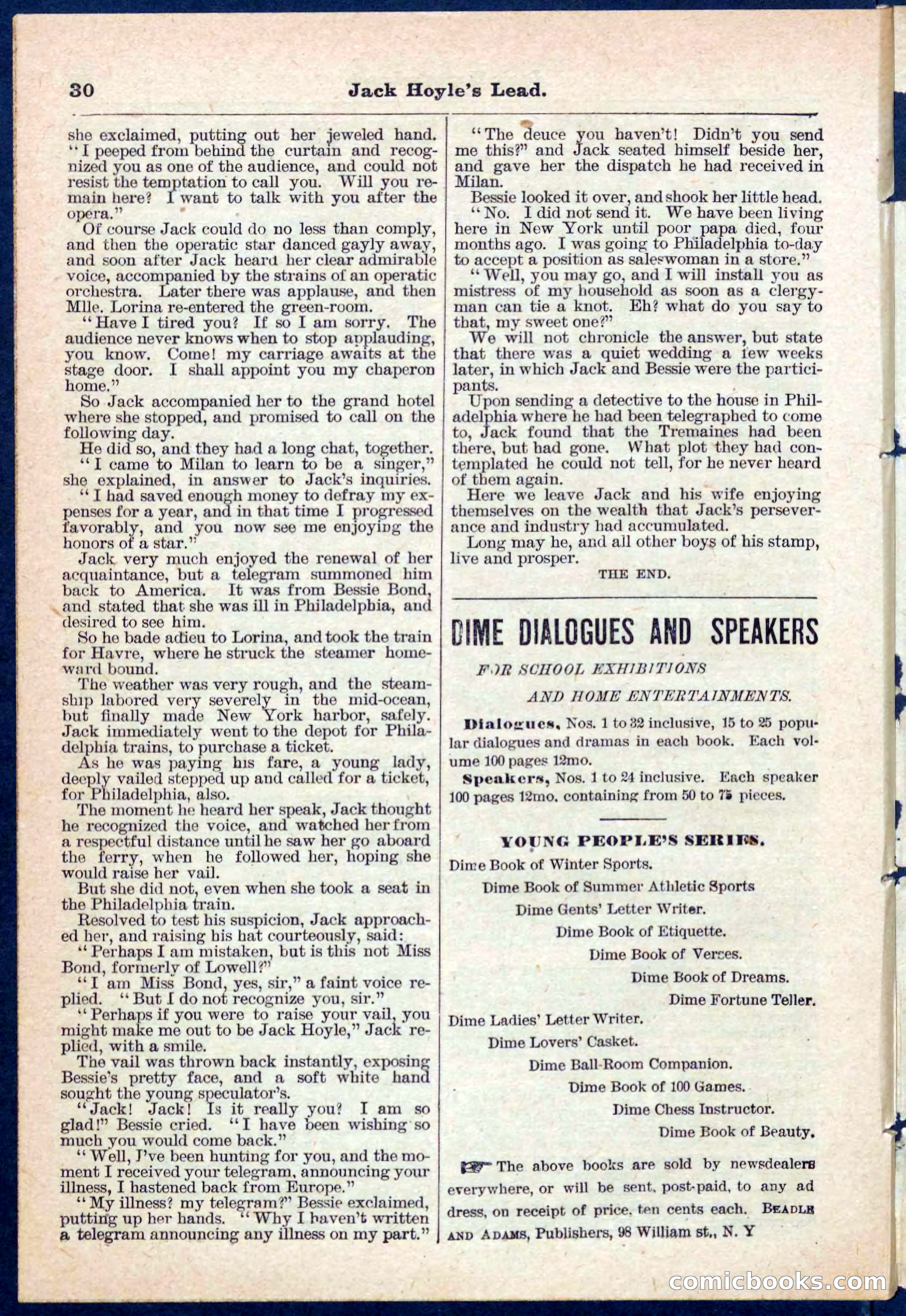 Beadle's Pocket Library No. 107 — page 30 of 32