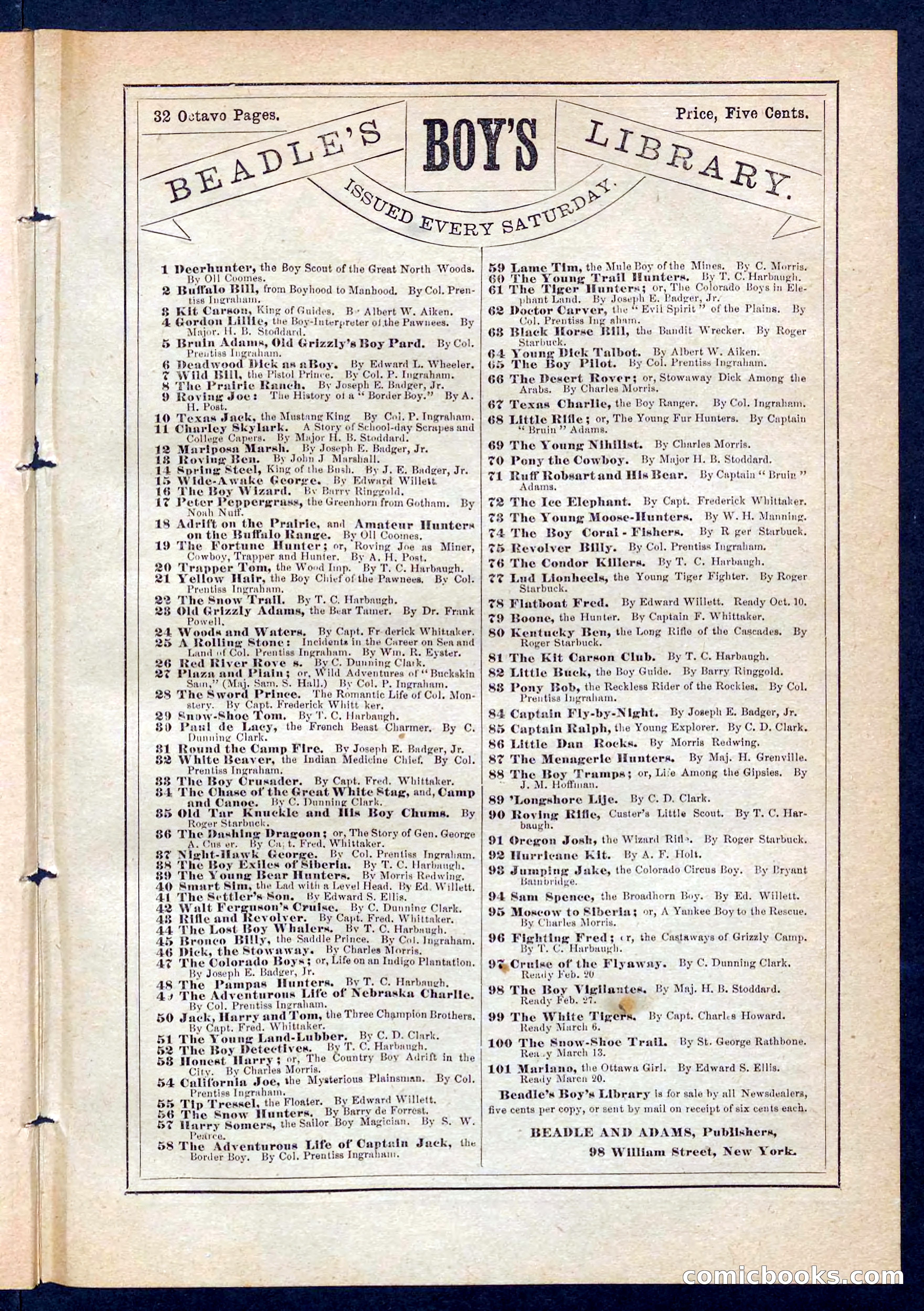 Beadle's Pocket Library No. 109 — page 31 of 32