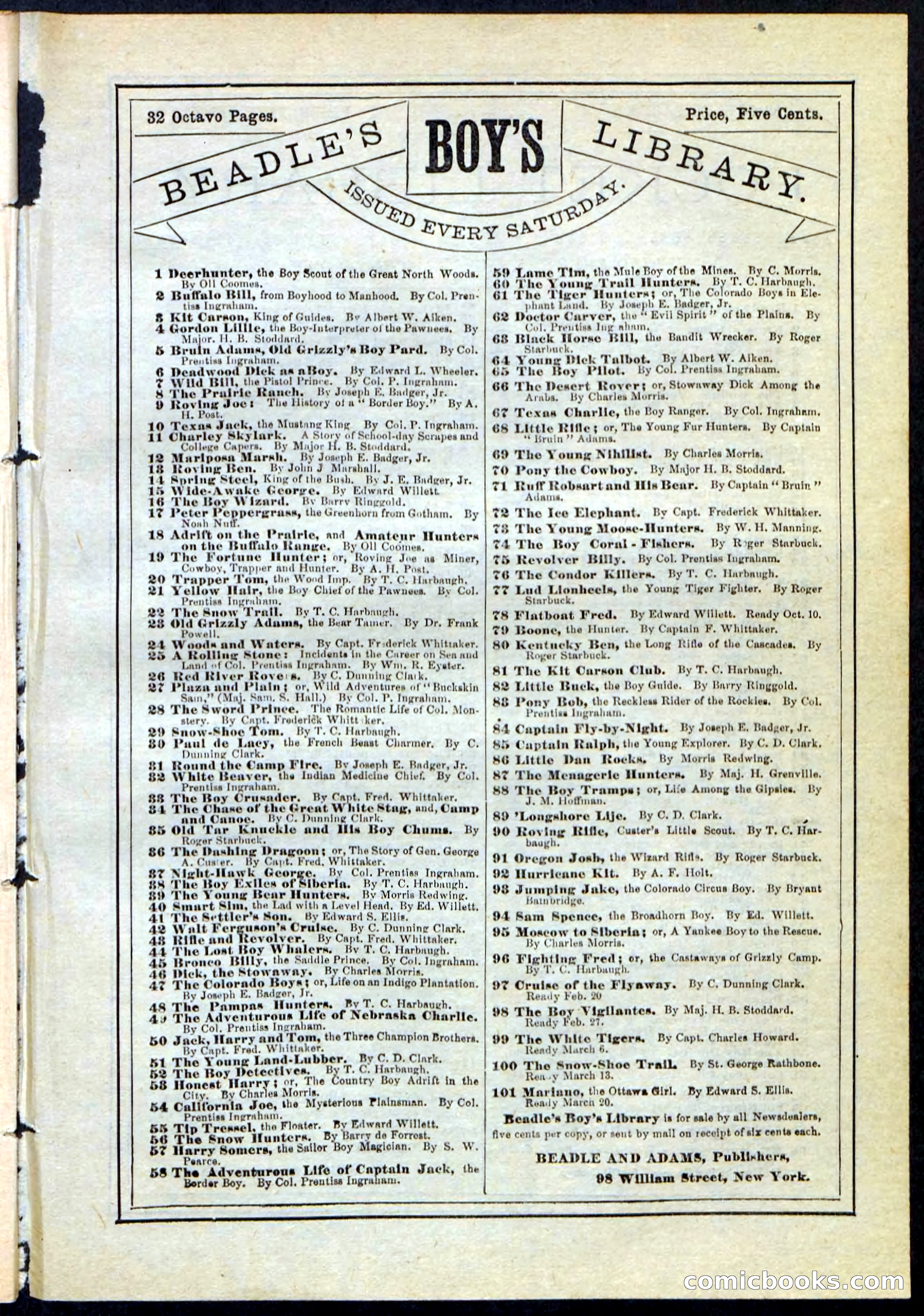 Beadle's Pocket Library, No. 112 — page 31 of 32