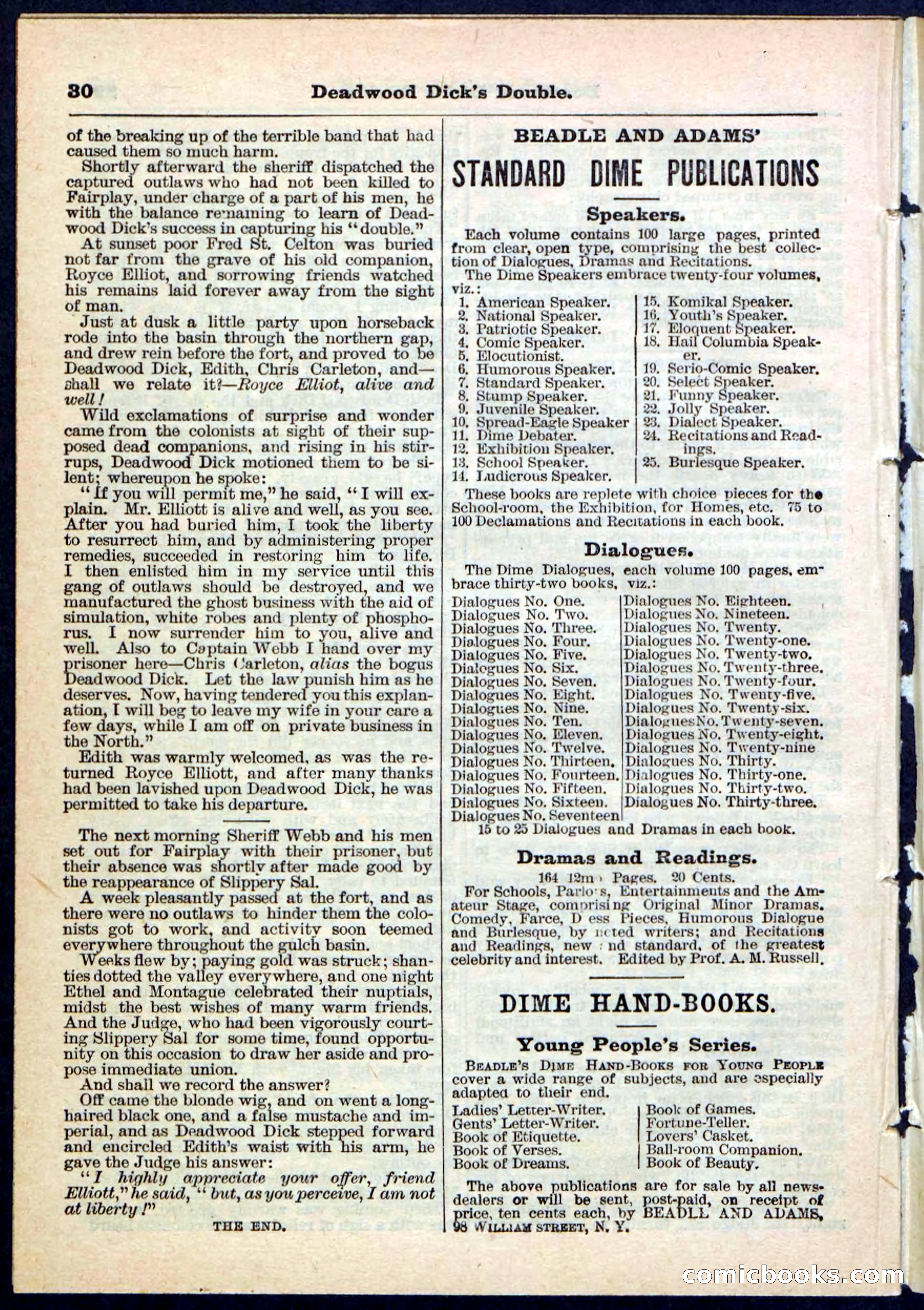 Beadle's Pocket Library No. 115 — page 30 of 32