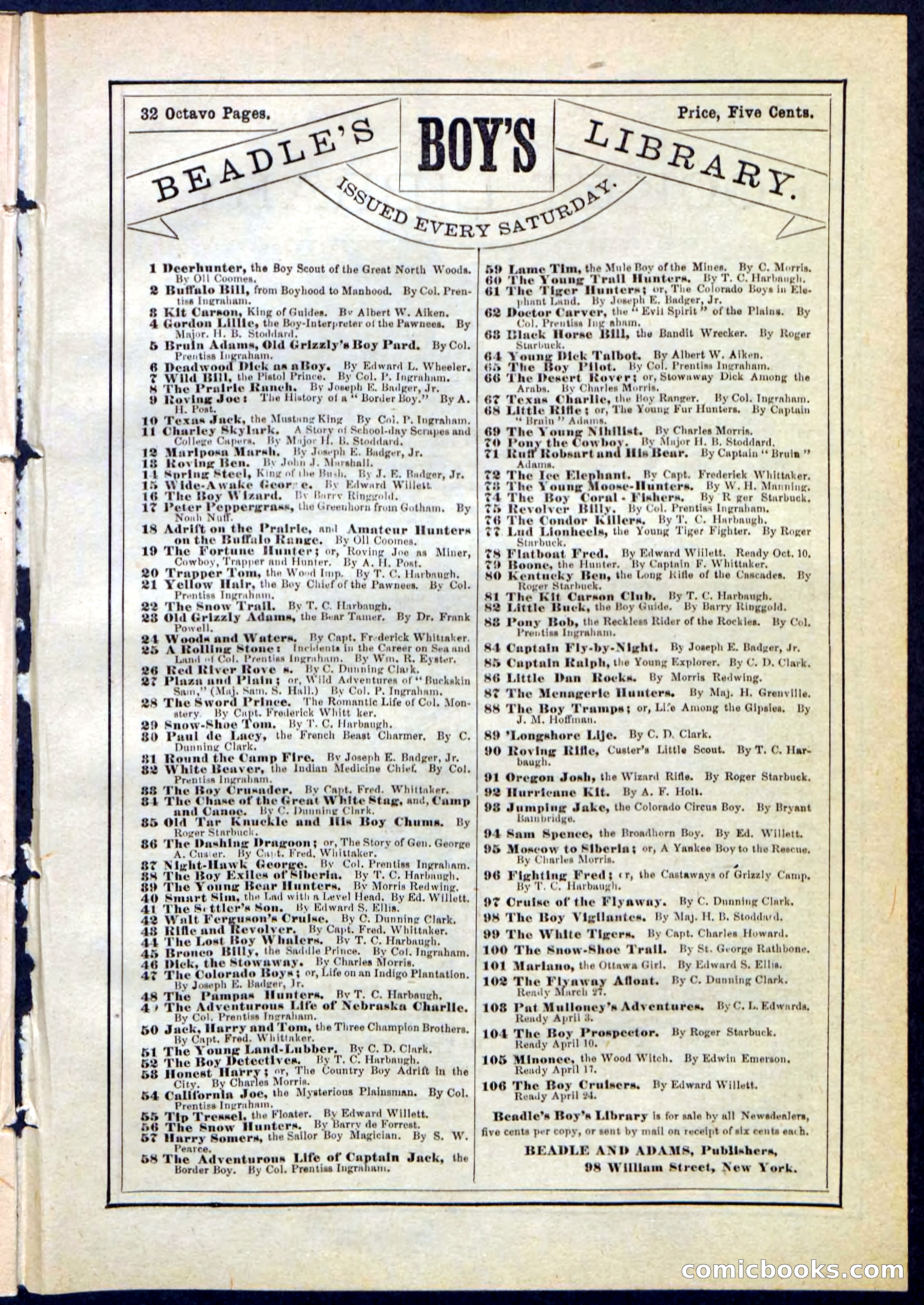Beadle's Pocket Library No. 115 — page 31 of 32