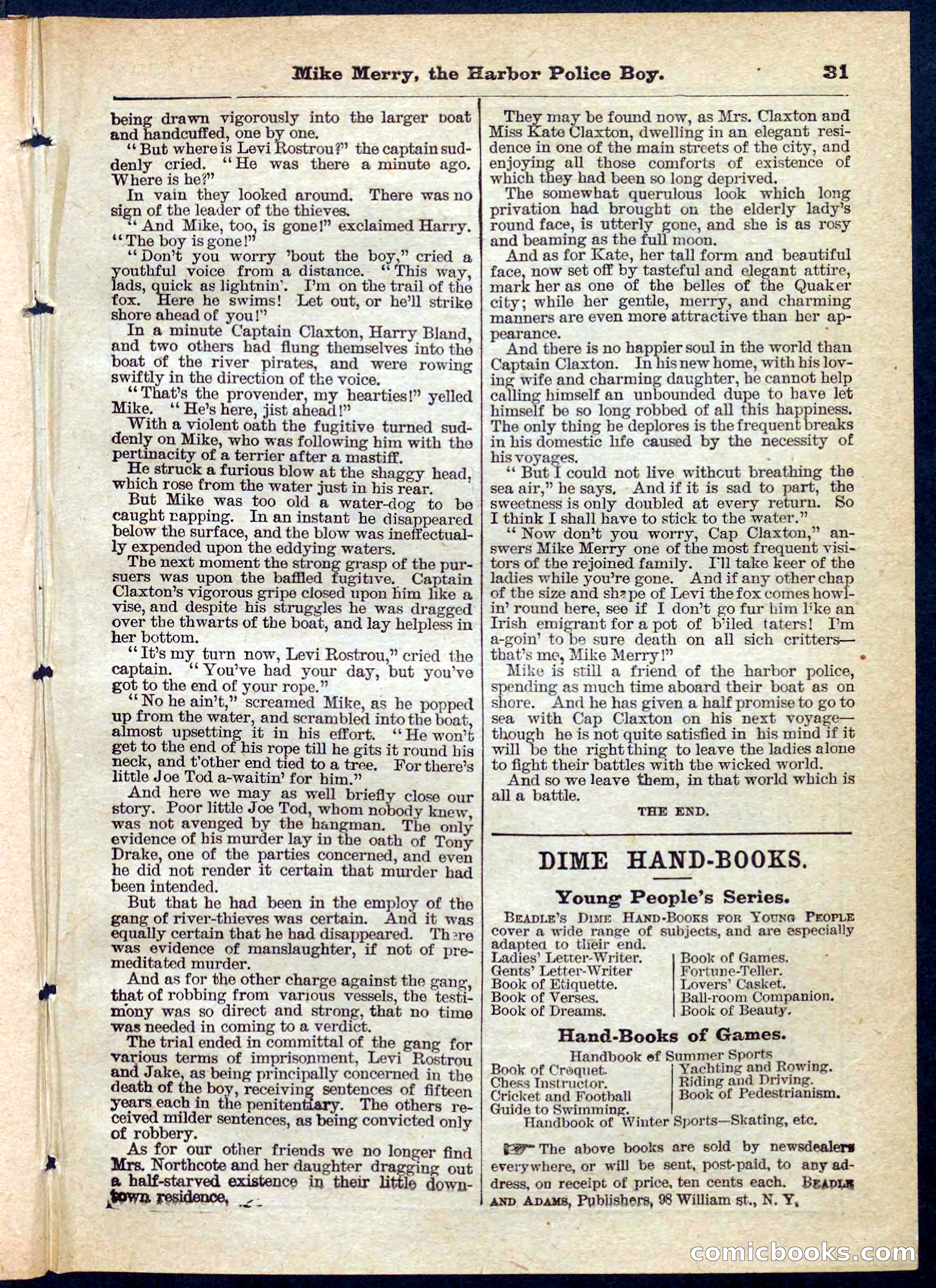 Beadle's Pocket Library No. 134 — page 31 of 32