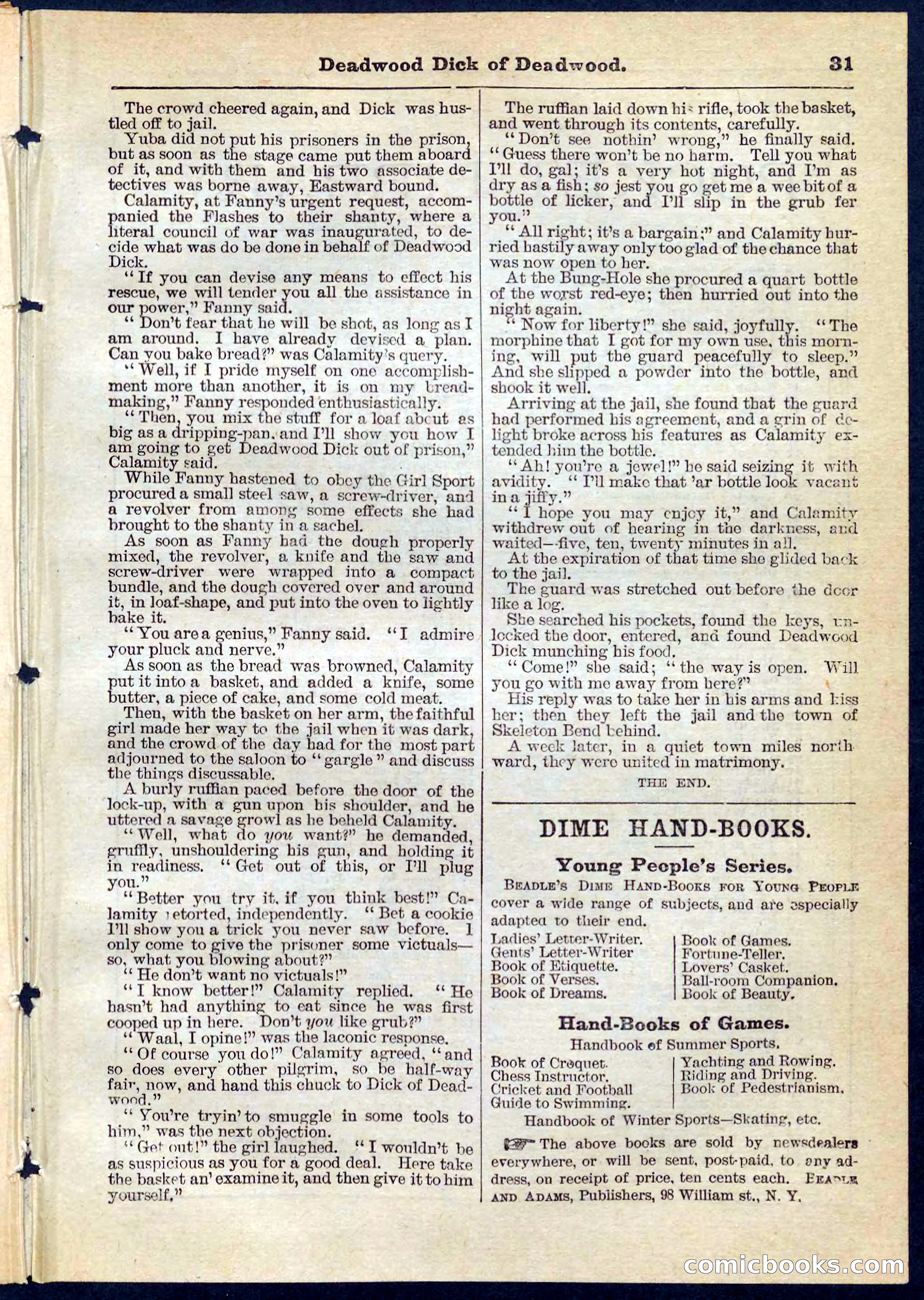 Beadle's Pocket Library No. 135 — page 31 of 32