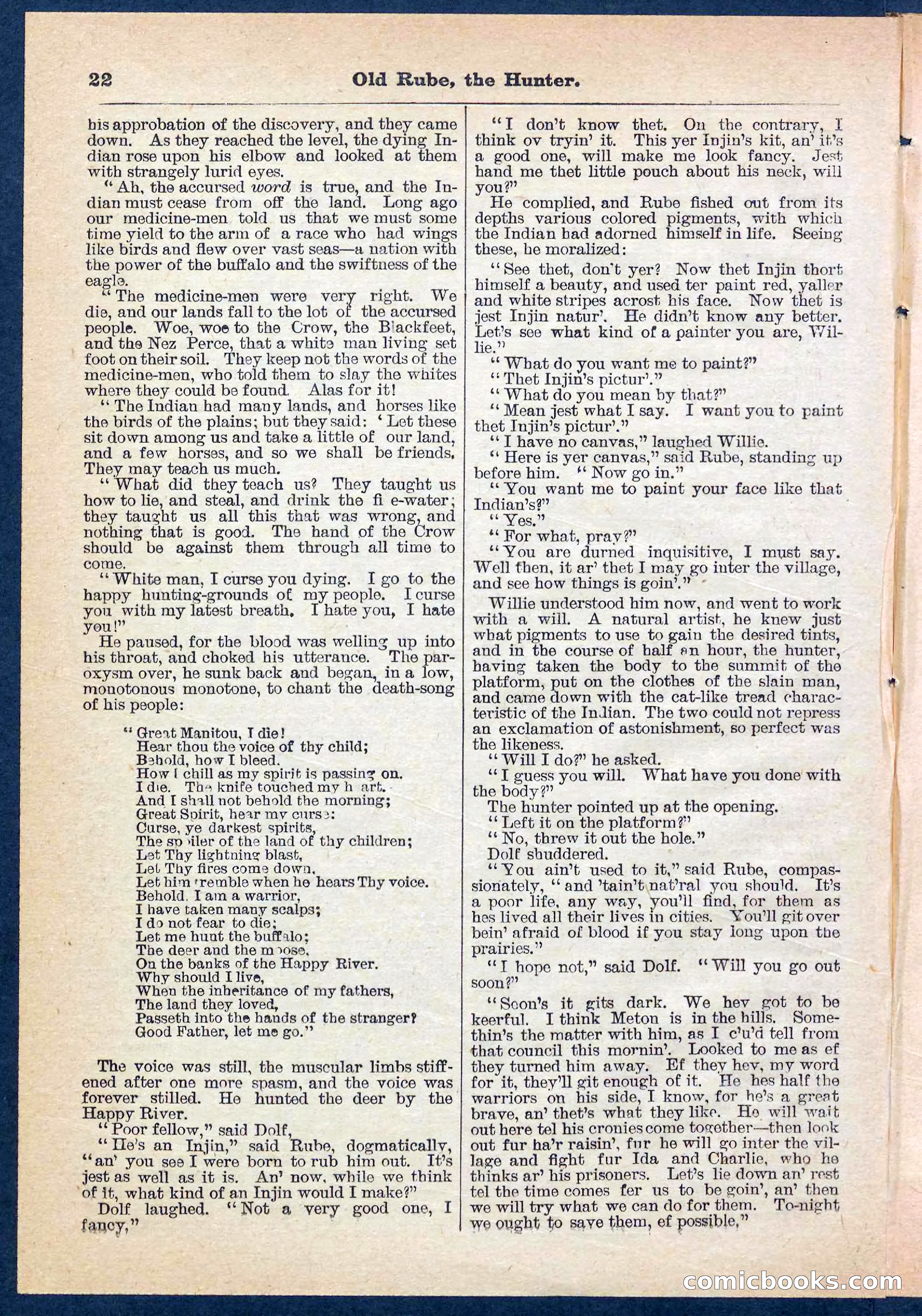 Beadle's Pocket Library No. 136: Old Rube, the Hunter — page 22 of 32