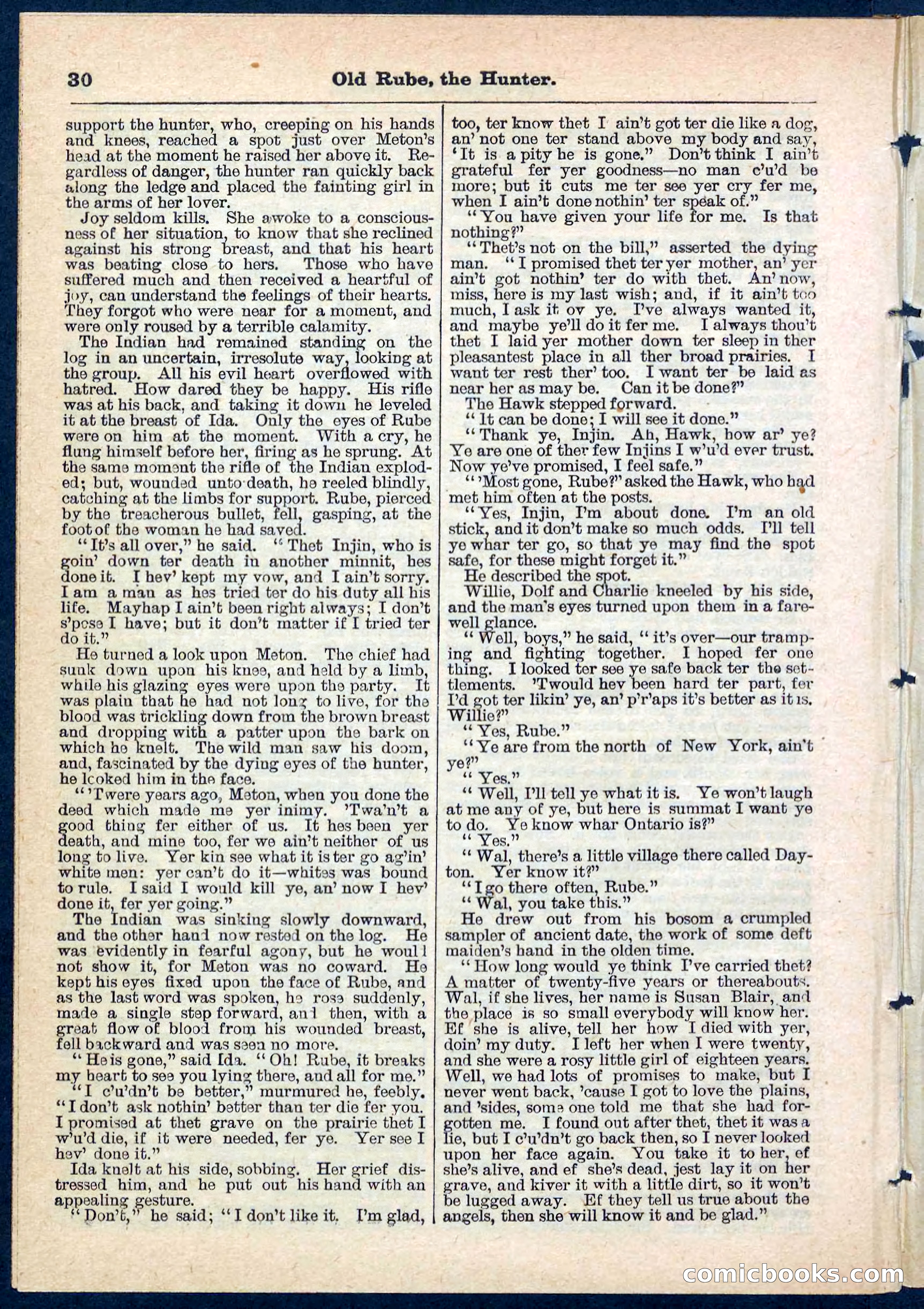 Beadle's Pocket Library No. 136: Old Rube, the Hunter — page 30 of 32