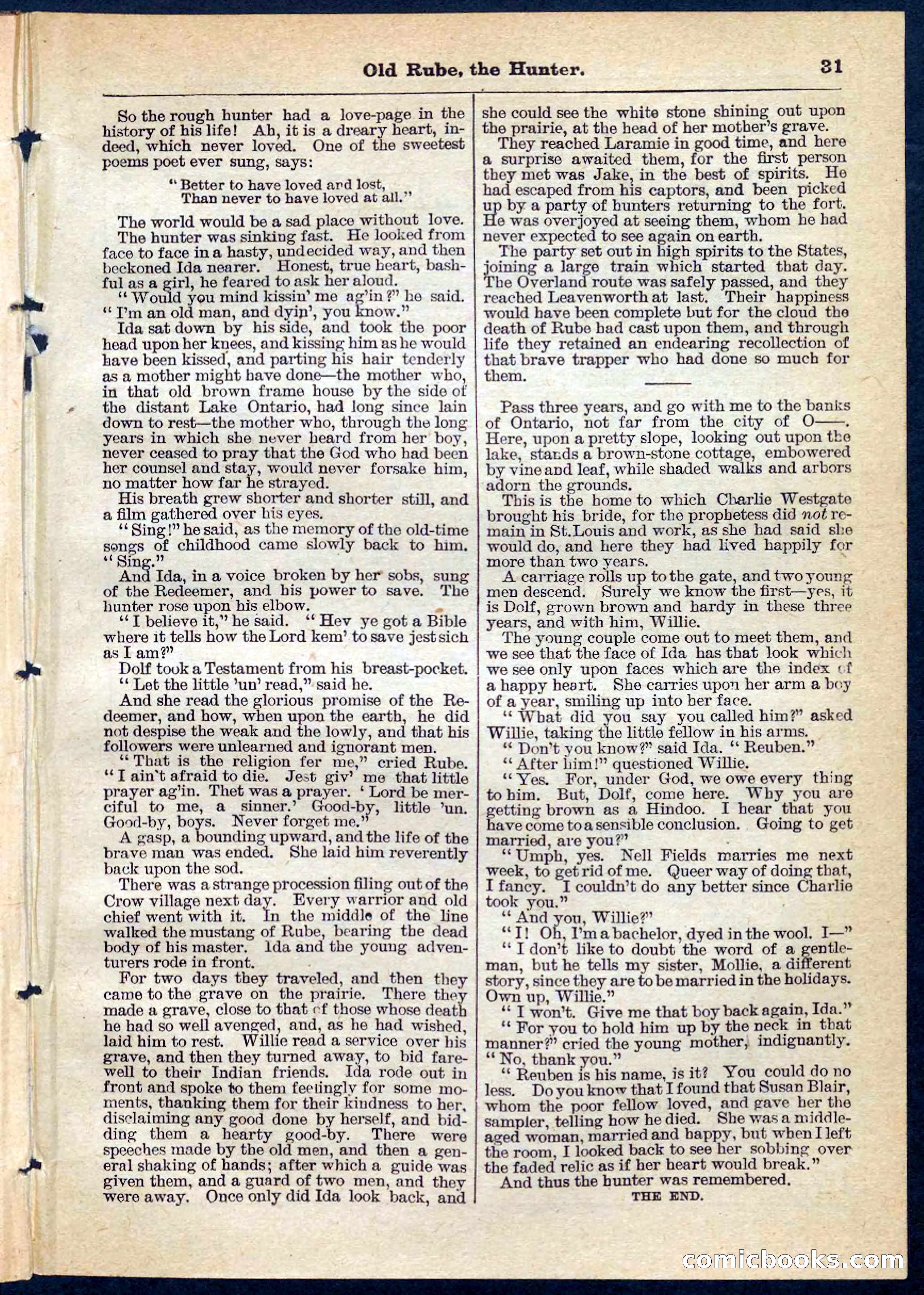 Beadle's Pocket Library No. 136: Old Rube, the Hunter — page 31 of 32