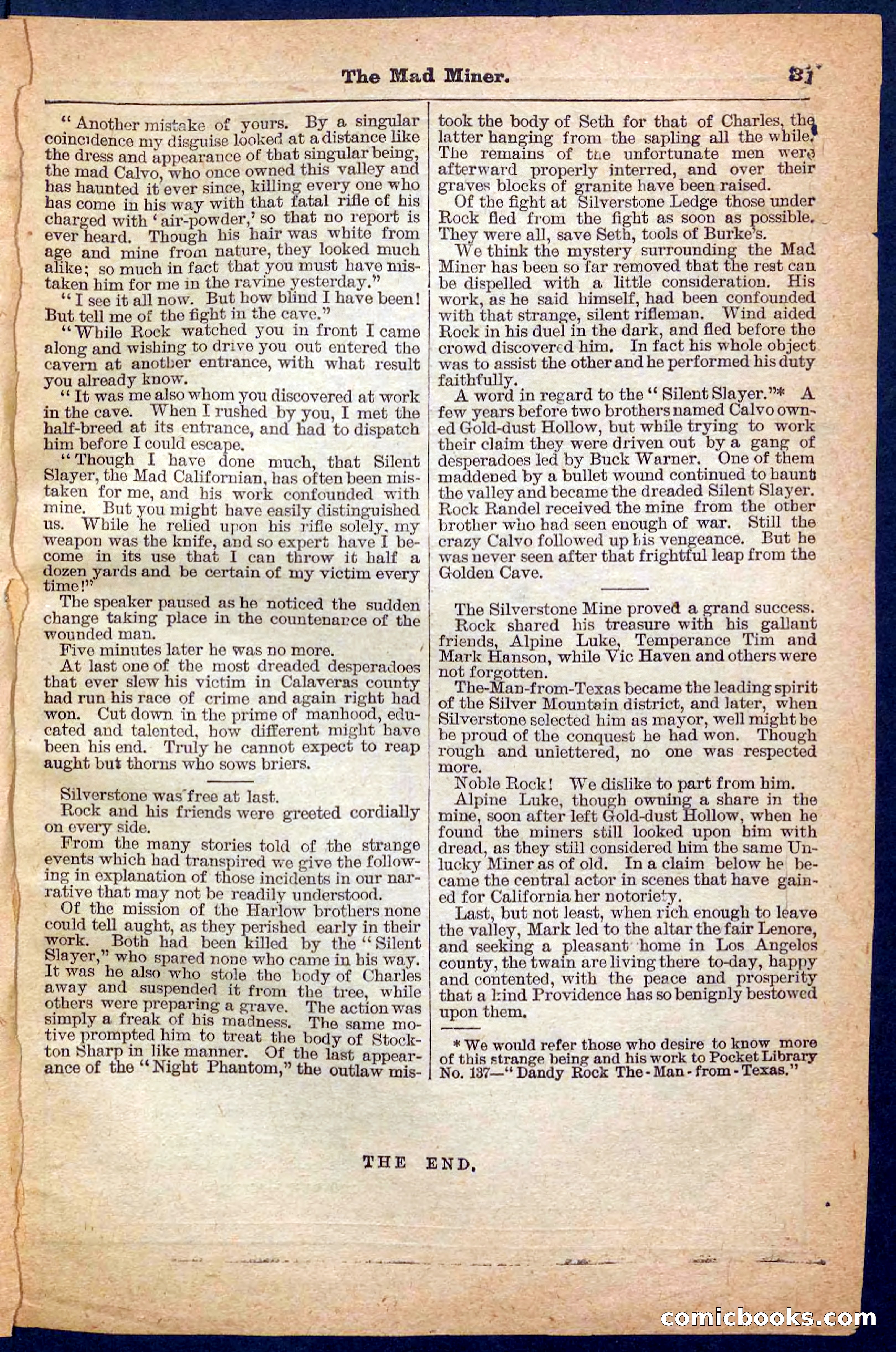 Beadle's Pocket Library, No. 150 — page 31 of 32
