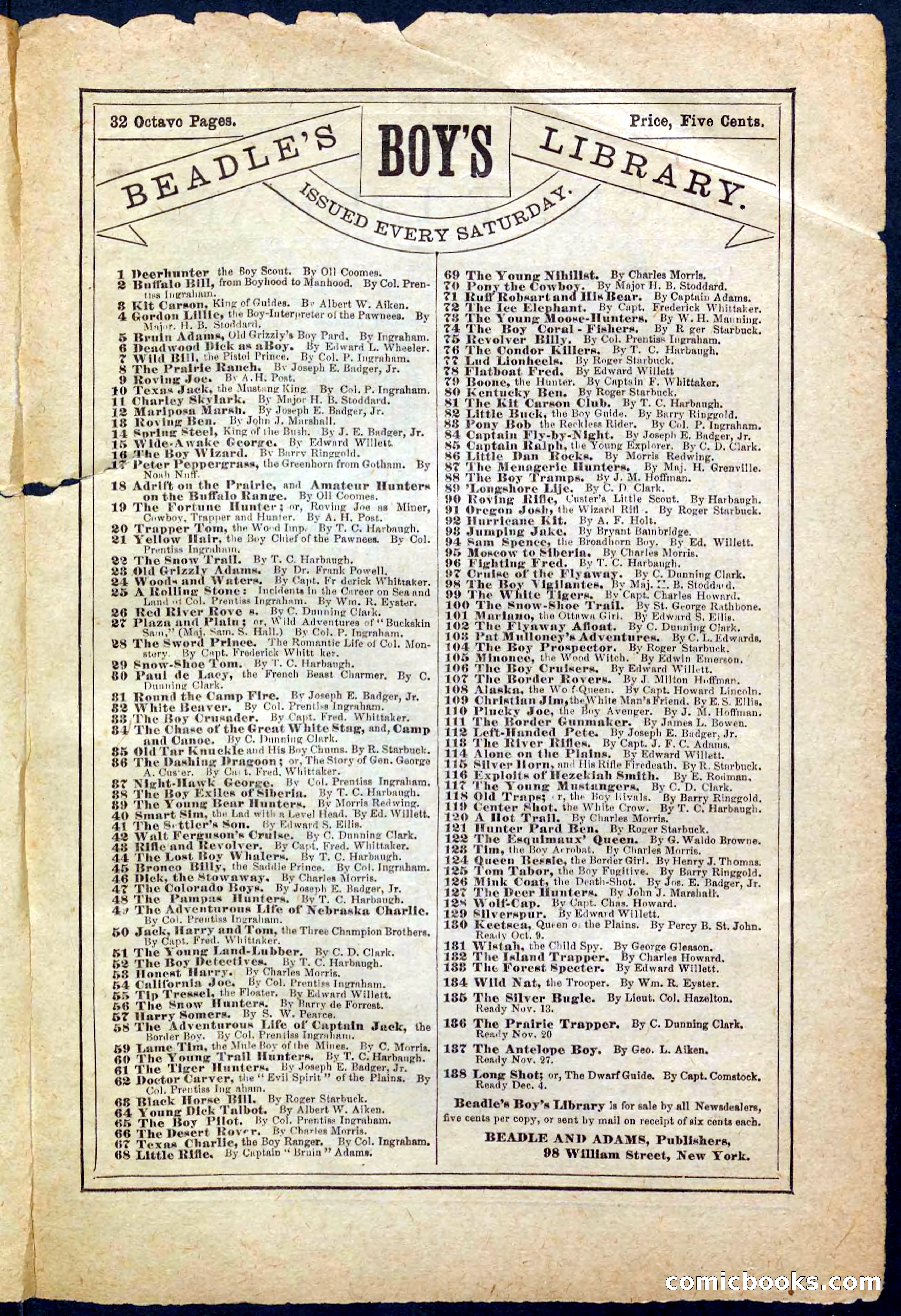 Beadle's Pocket Library, No. 151 — page 31 of 32