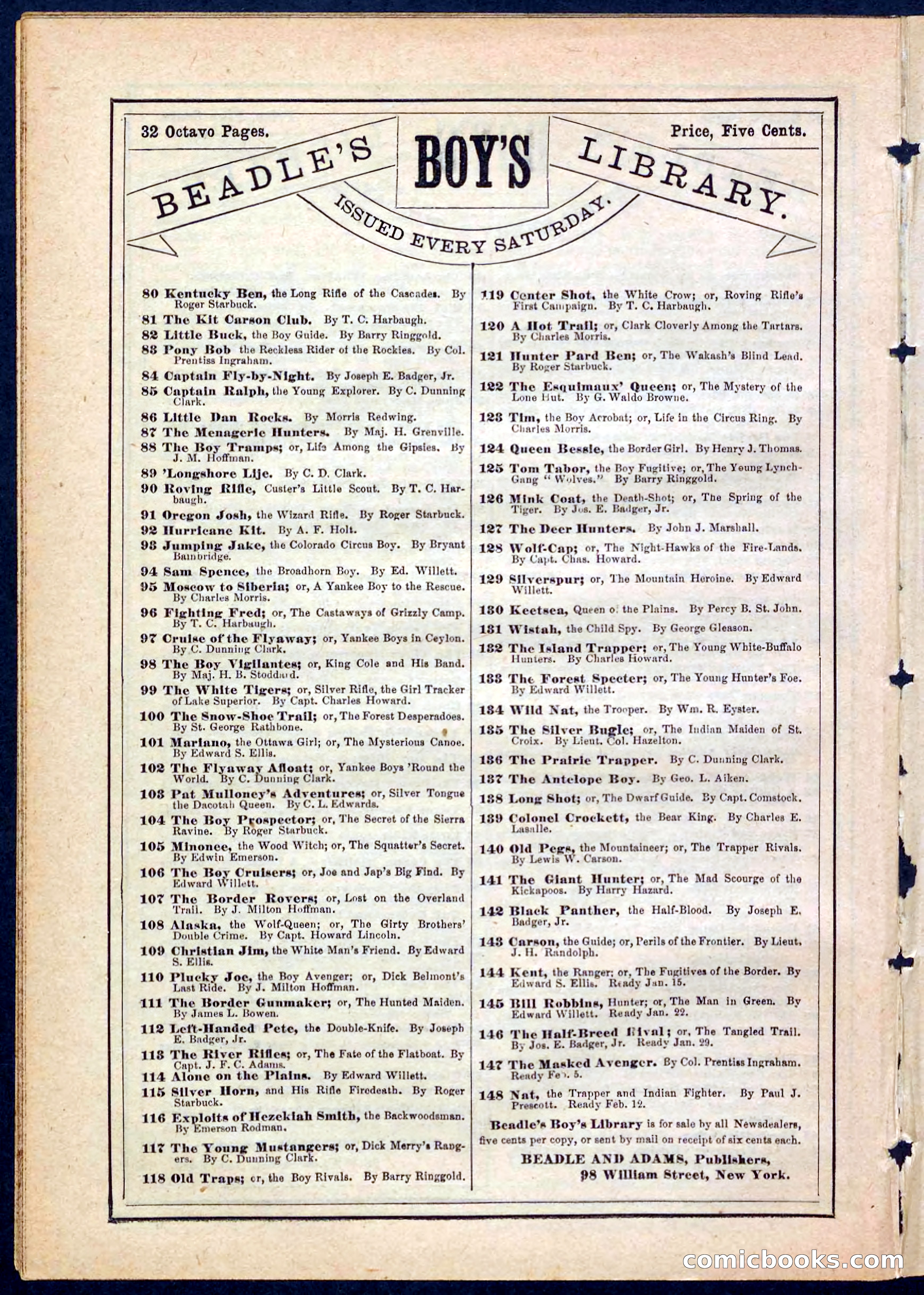 Beadle's Pocket Library No. 158 — page 30 of 32
