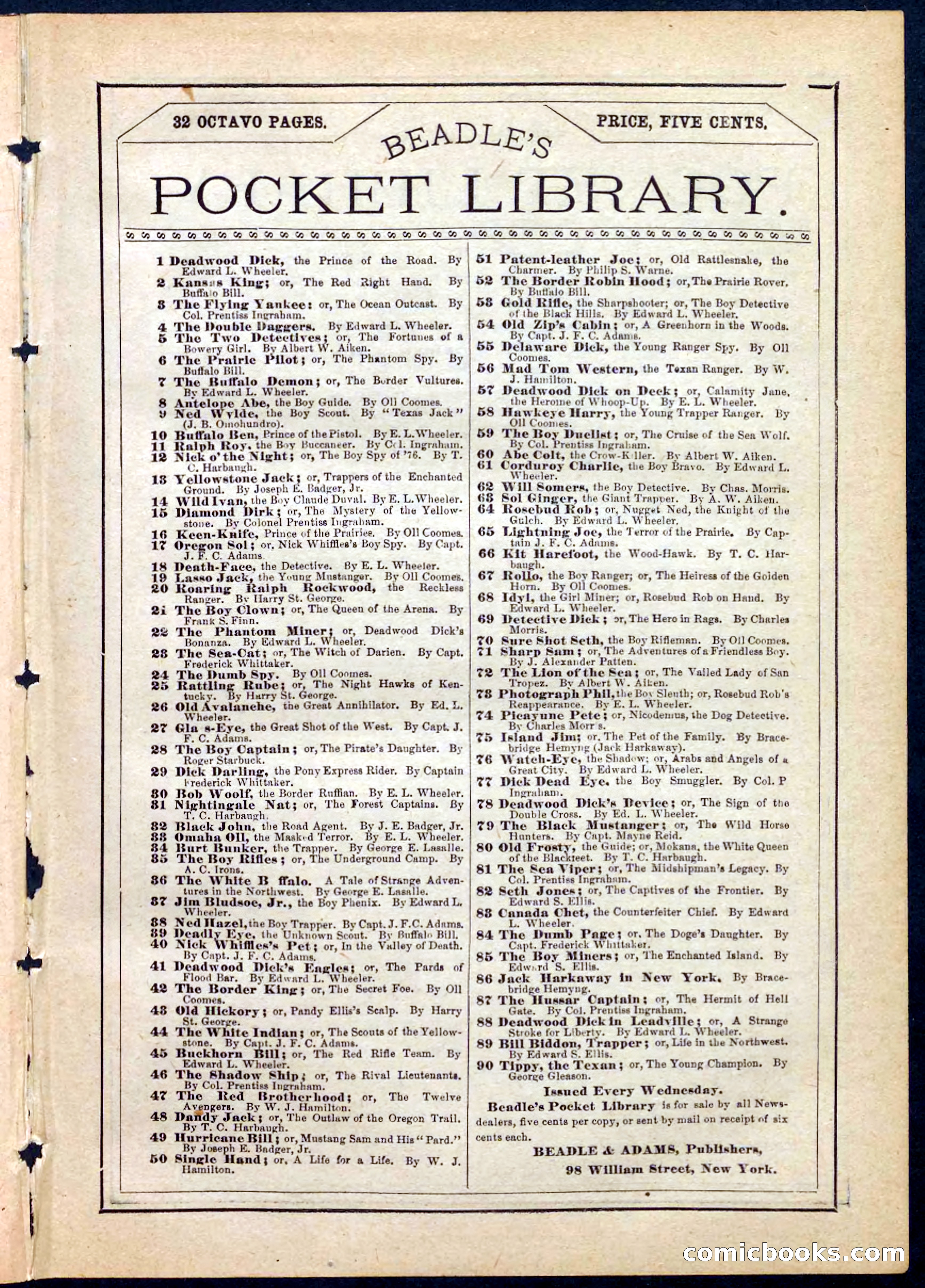 Beadle's Pocket Library No. 158 — page 31 of 32