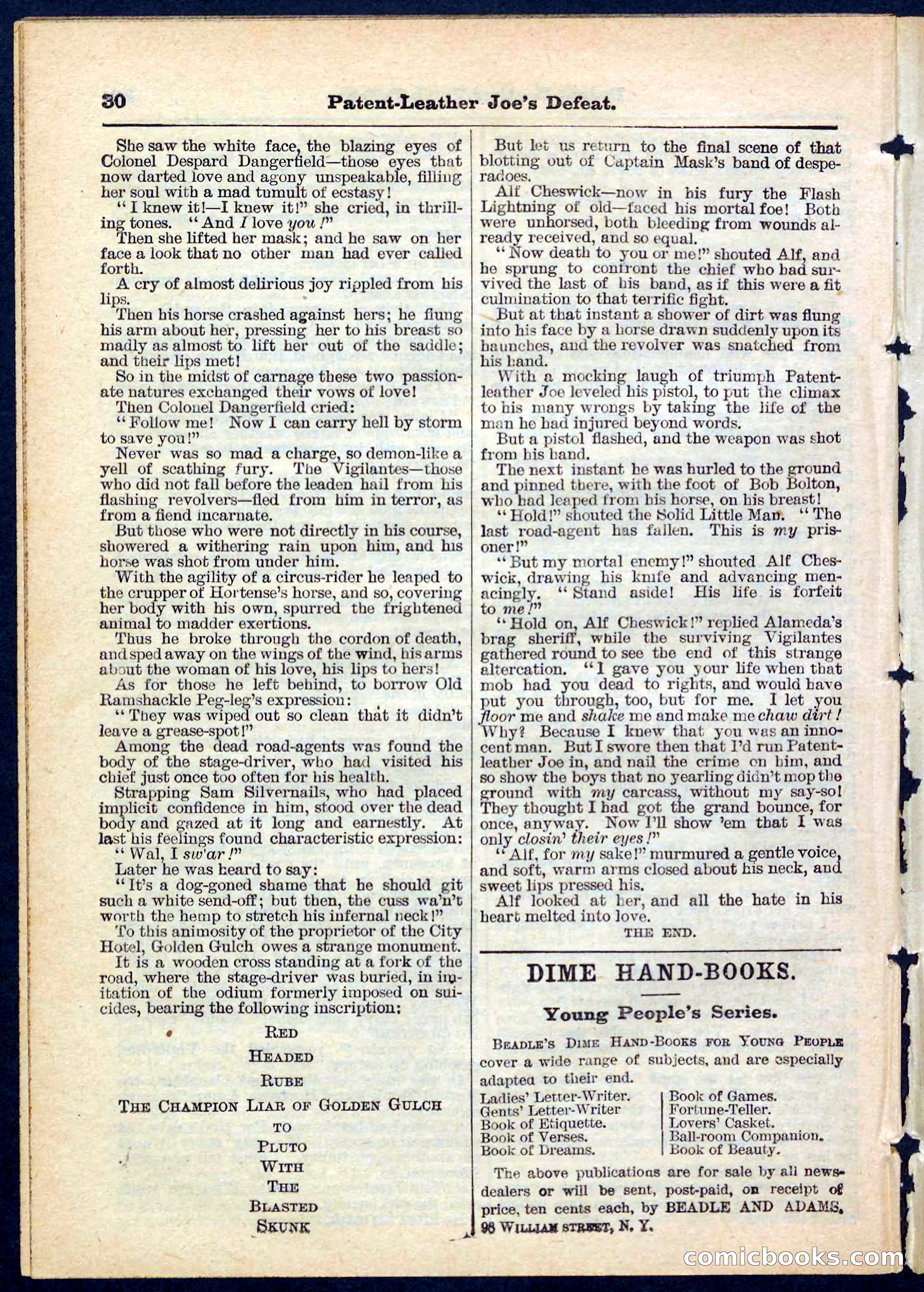 Beadle's Pocket Library No. 159 — page 30 of 32