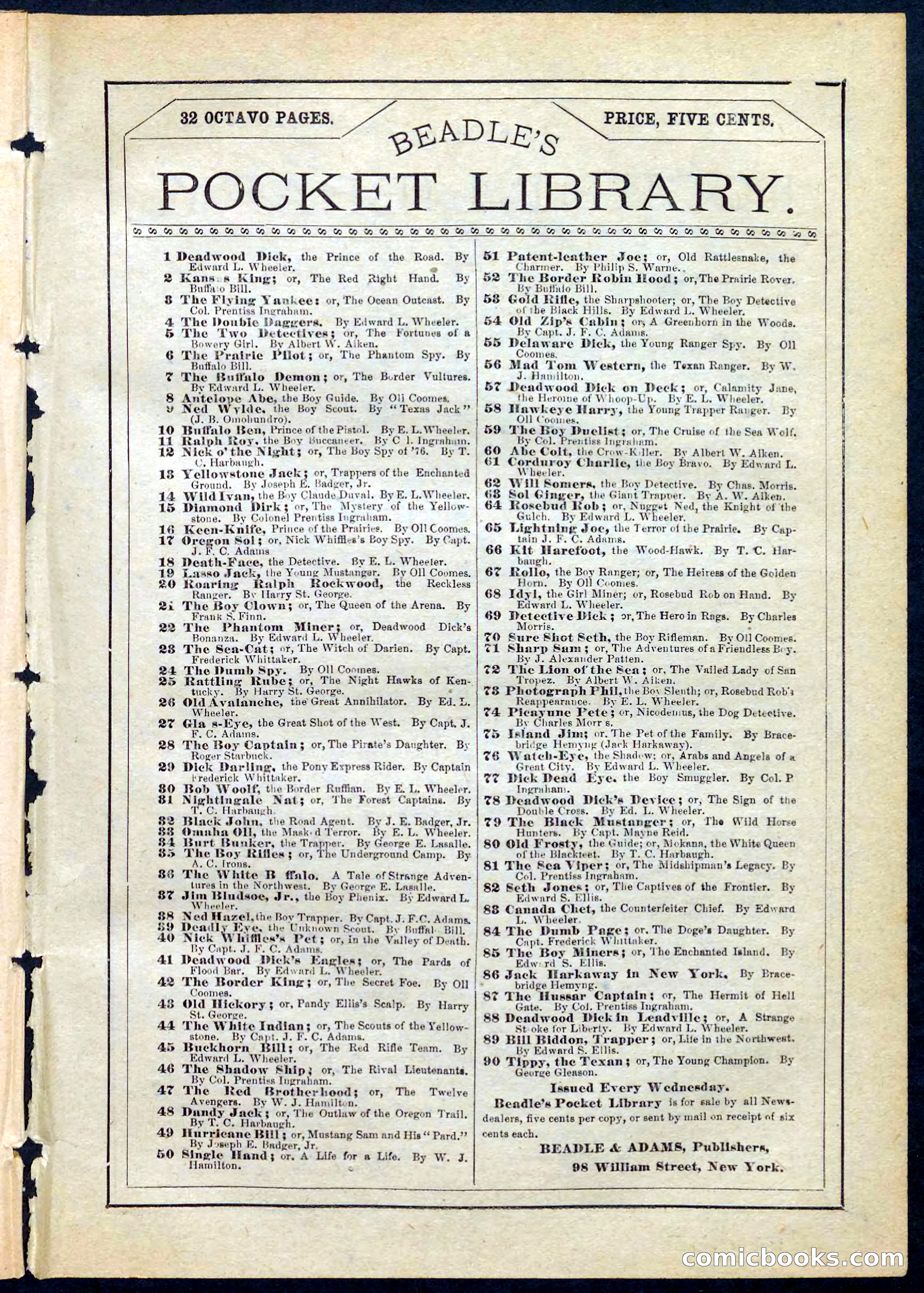 Beadle's Pocket Library No. 159 — page 31 of 32