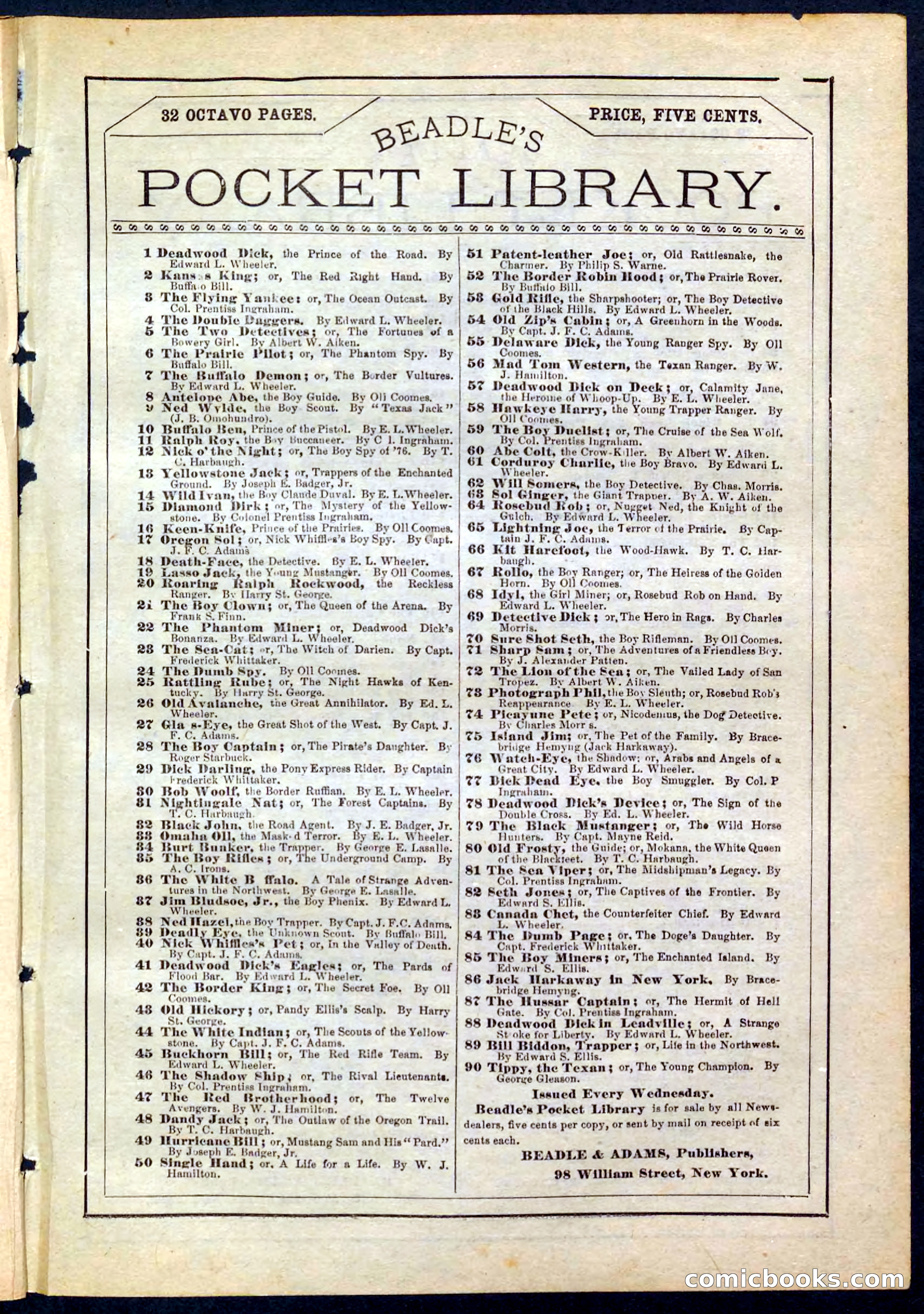 Beadle's Pocket Library No. 161 — page 31 of 32