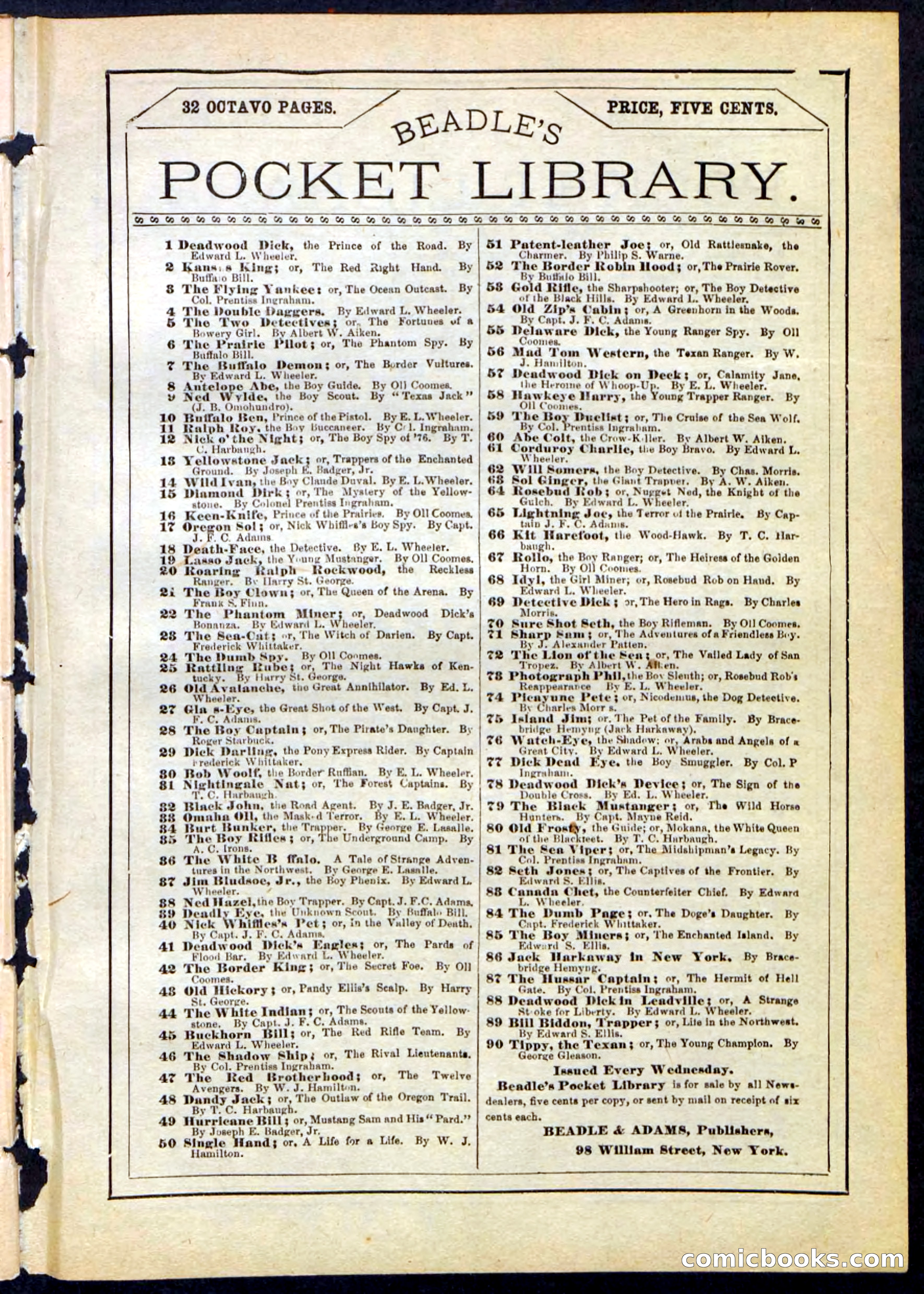Beadle's Pocket Library No. 165 — page 31 of 32