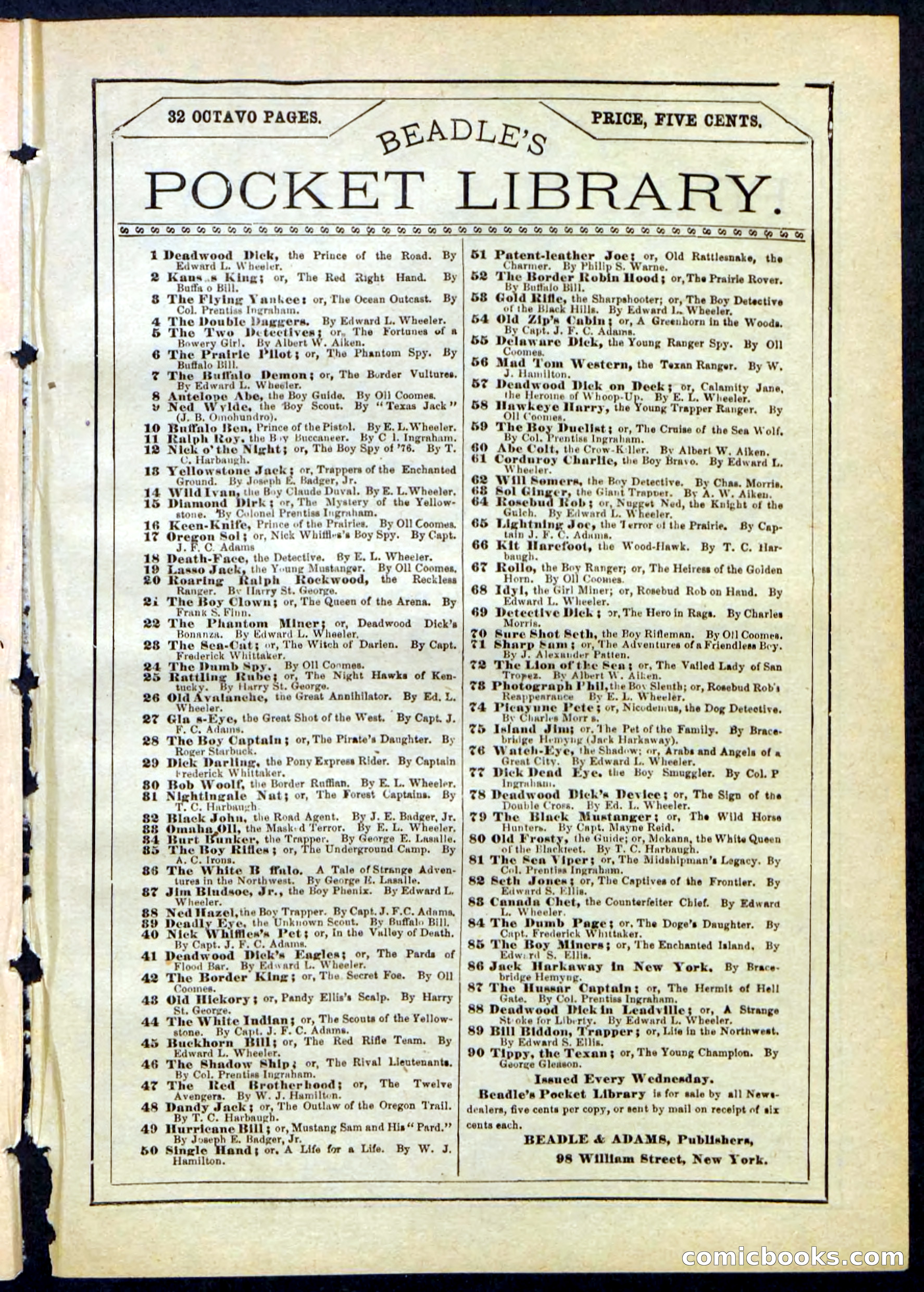 Beadle's Pocket Library No. 167 — page 31 of 32
