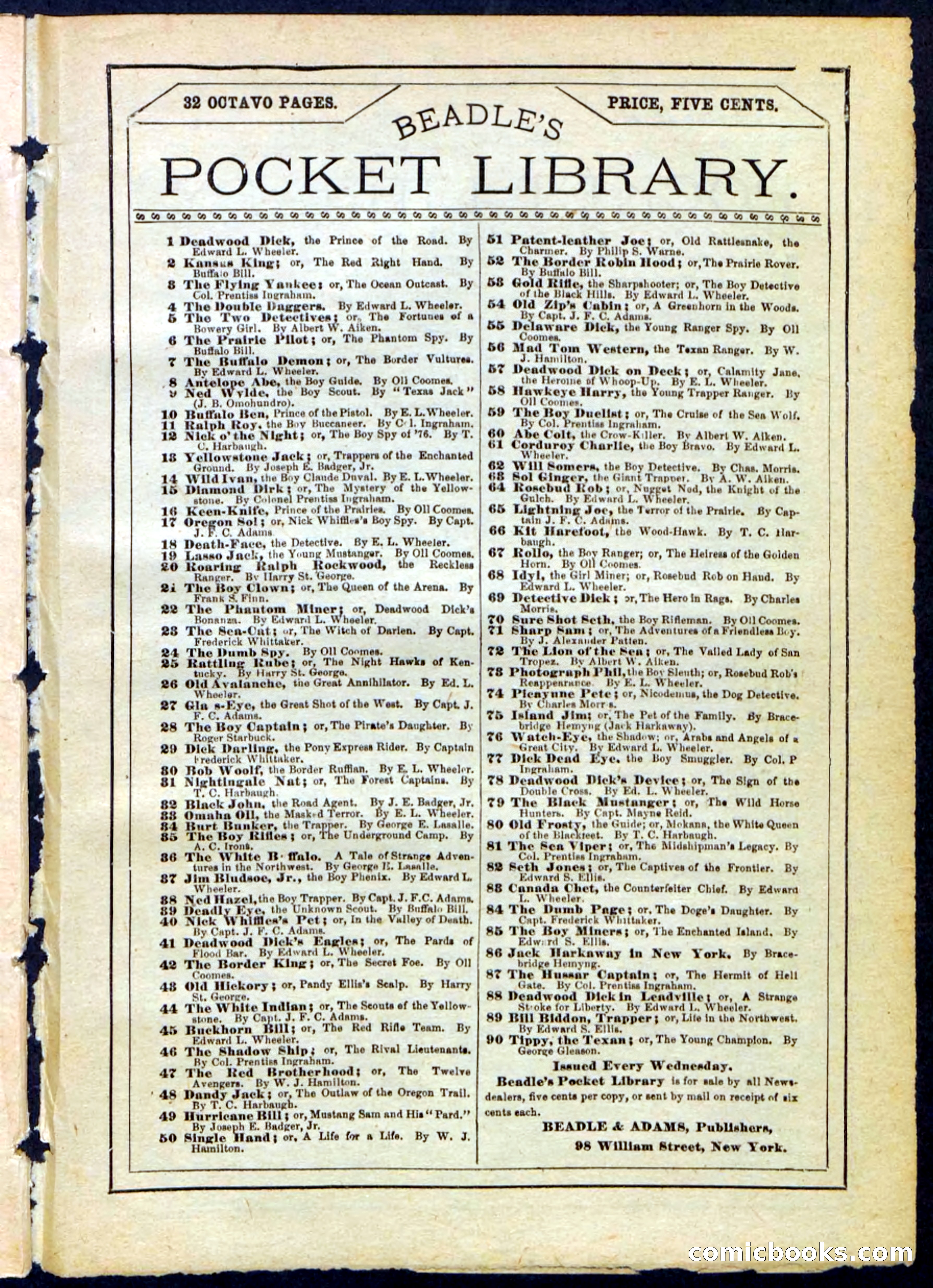 Beadle's Pocket Library No. 169 — page 31 of 32