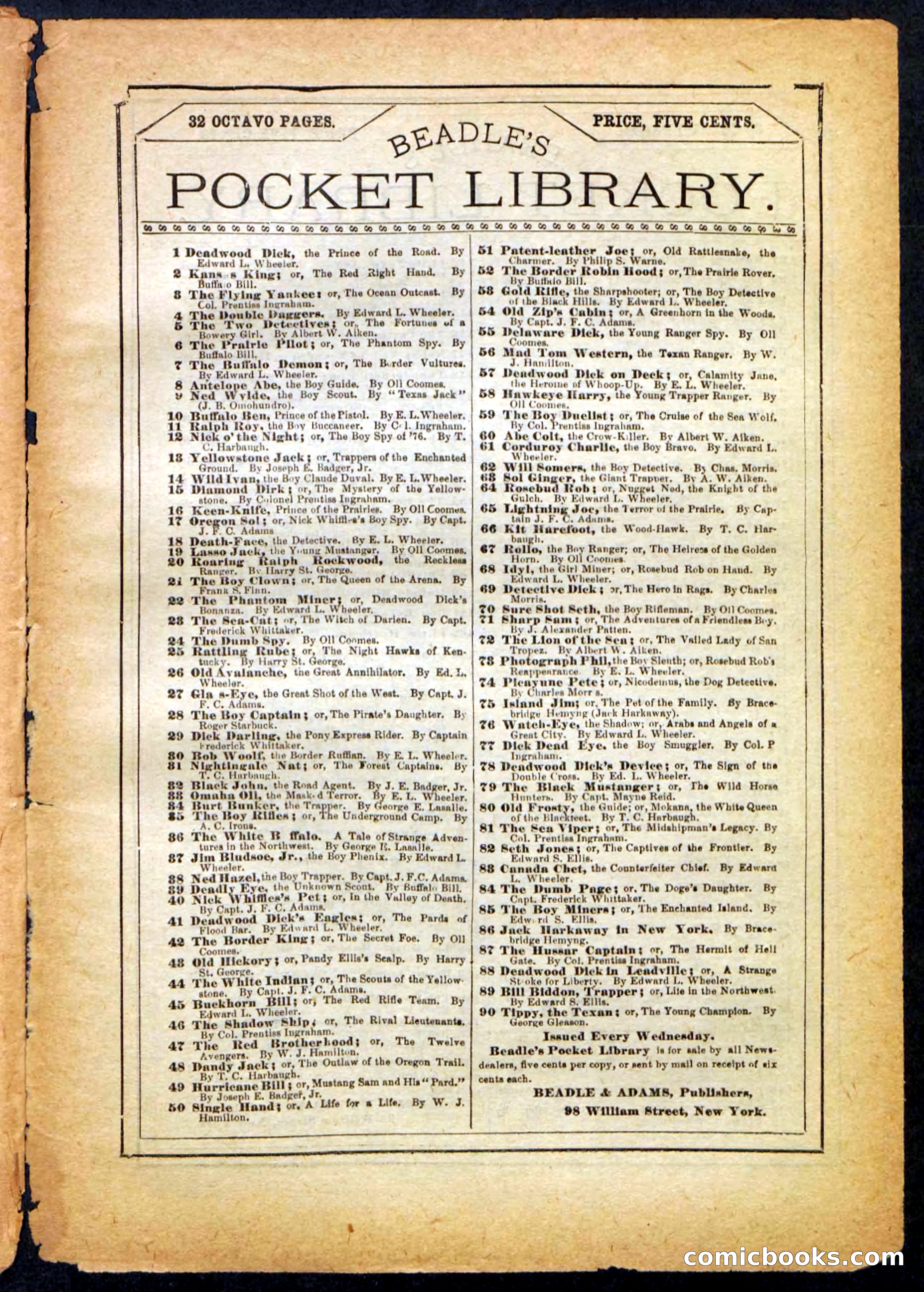 Beadle's Pocket Library No. 173 — page 31 of 32